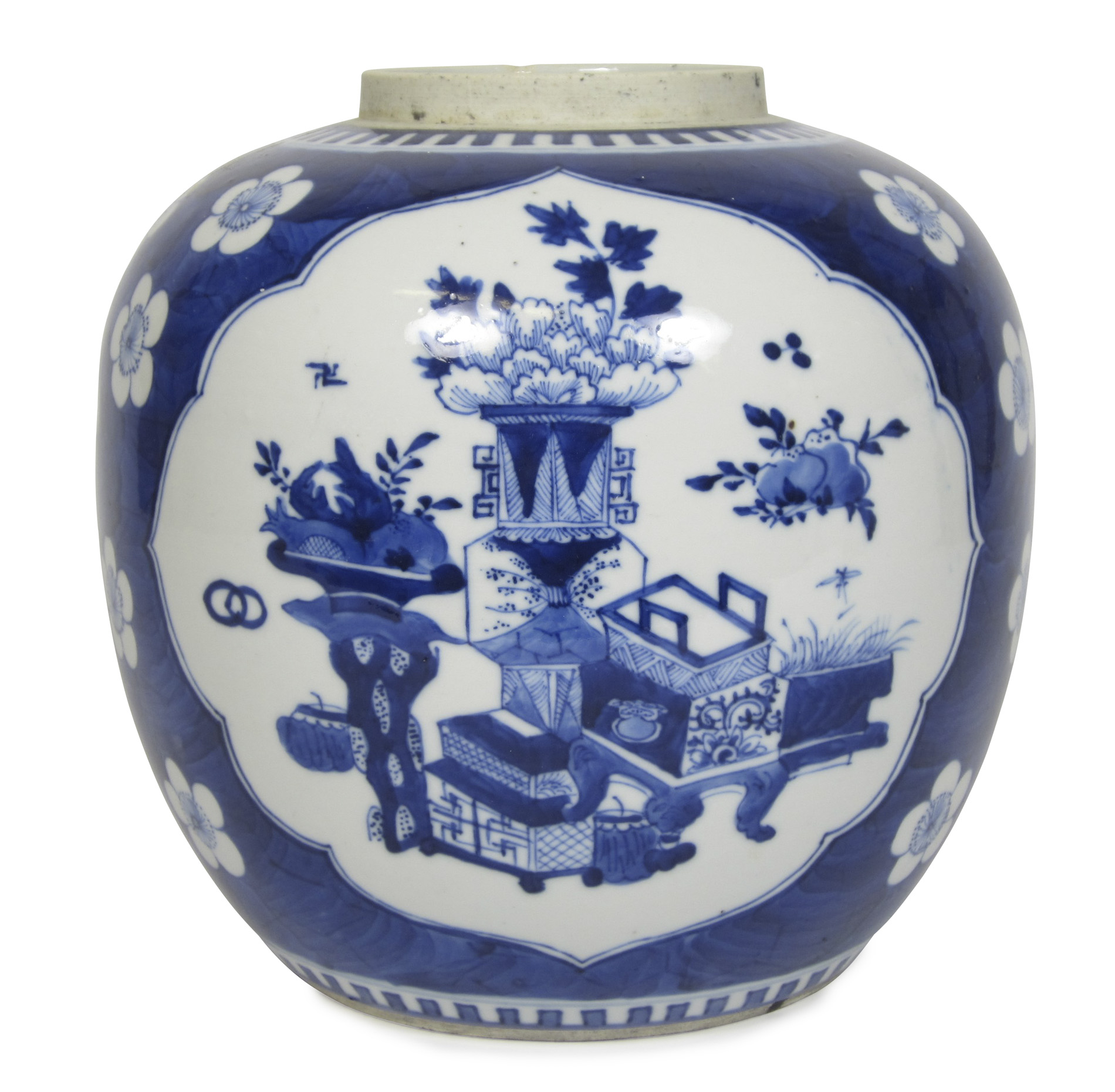 CHINESE BLUE AND WHITE GINGER JAR