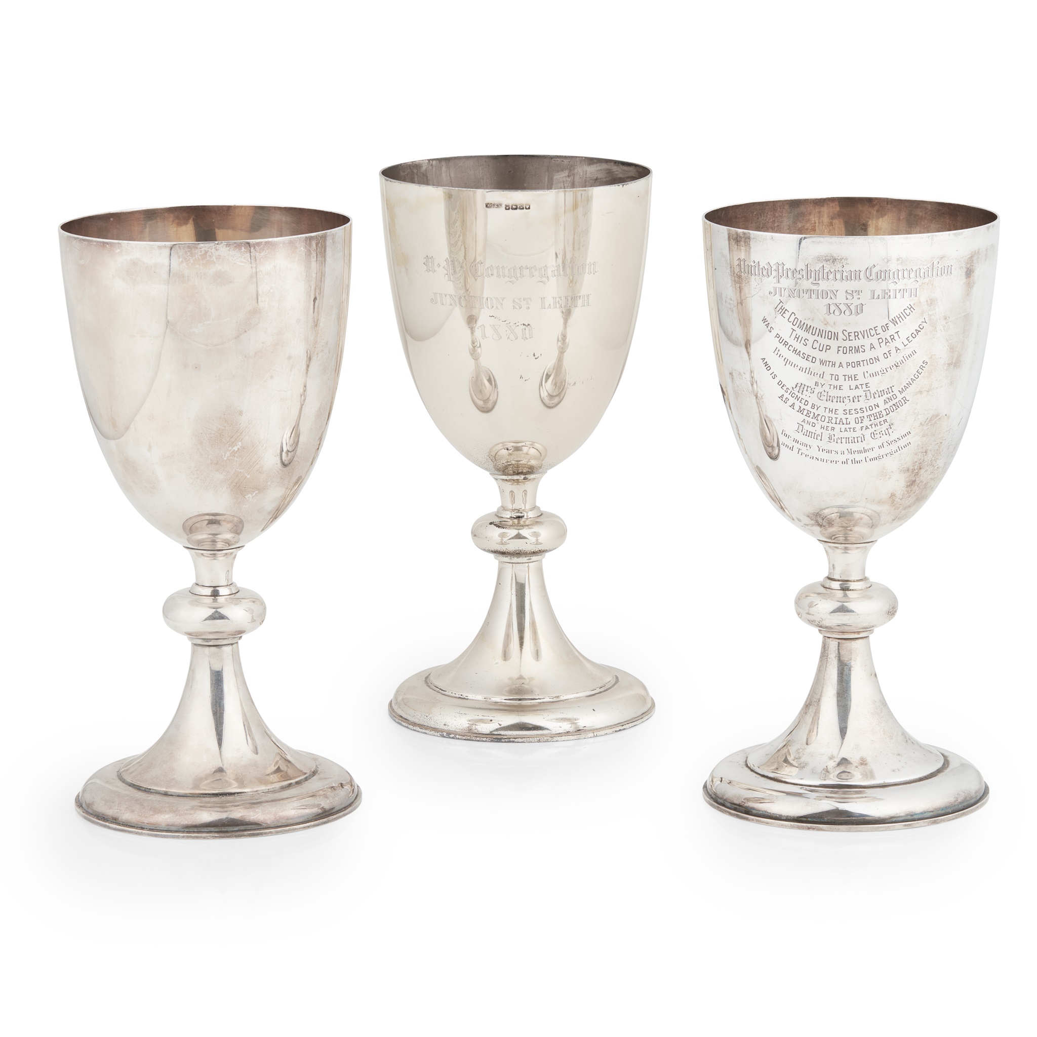 A pair of Victorian silver chalices