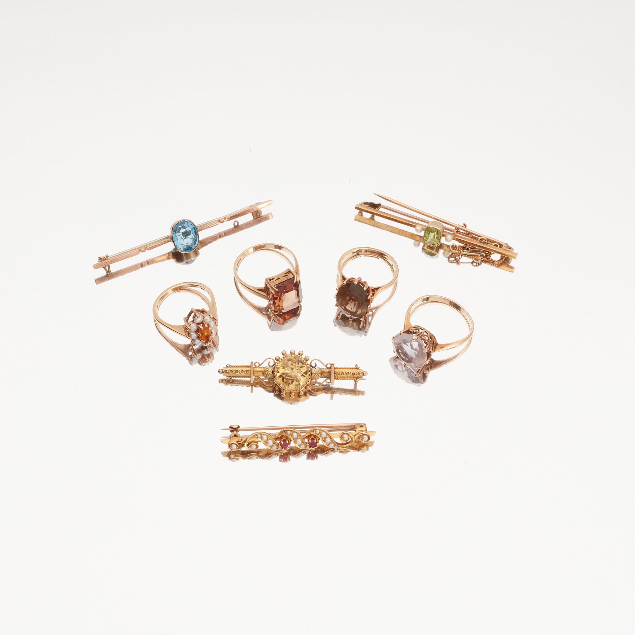 A collection of gem-set jewellery