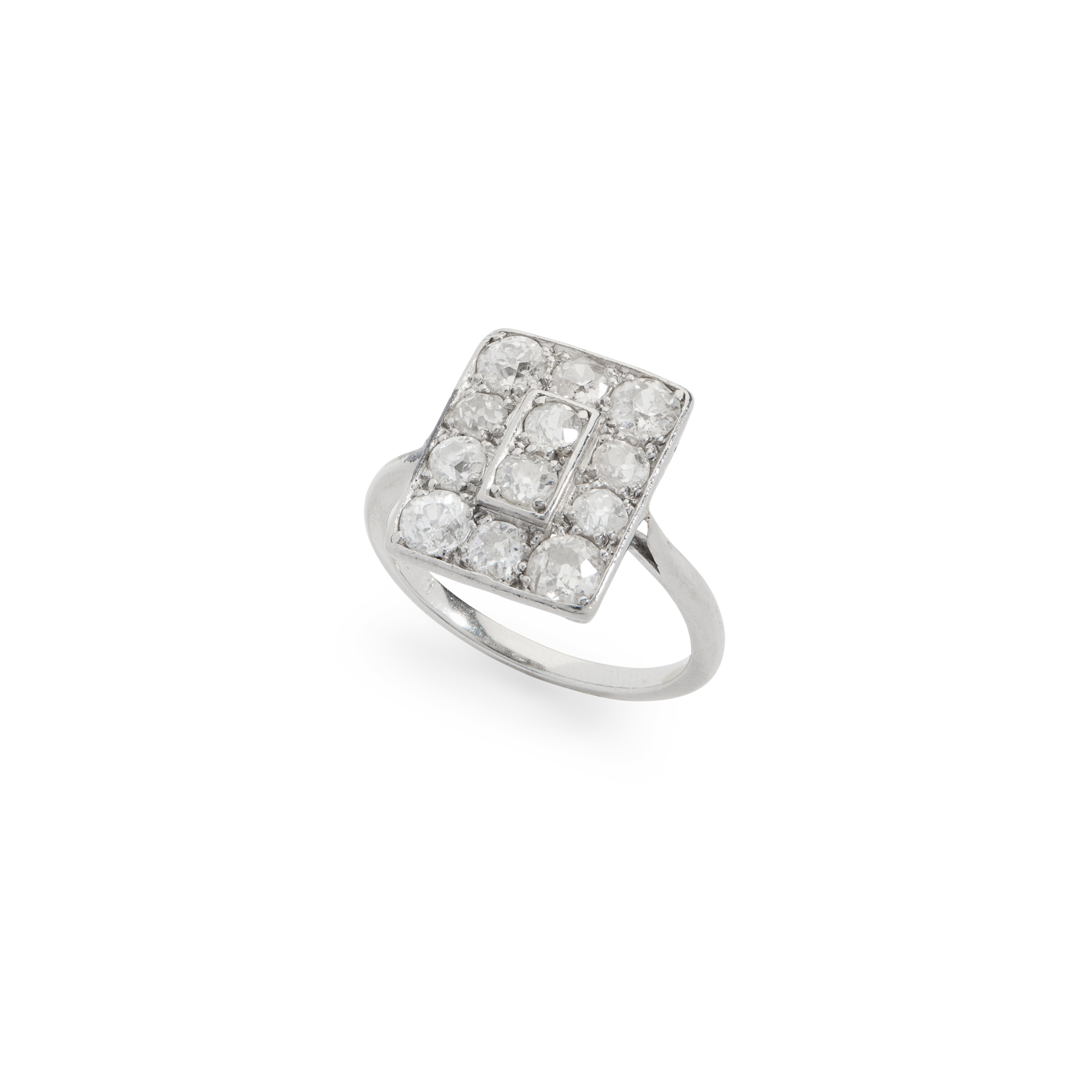 A diamond plaque ring