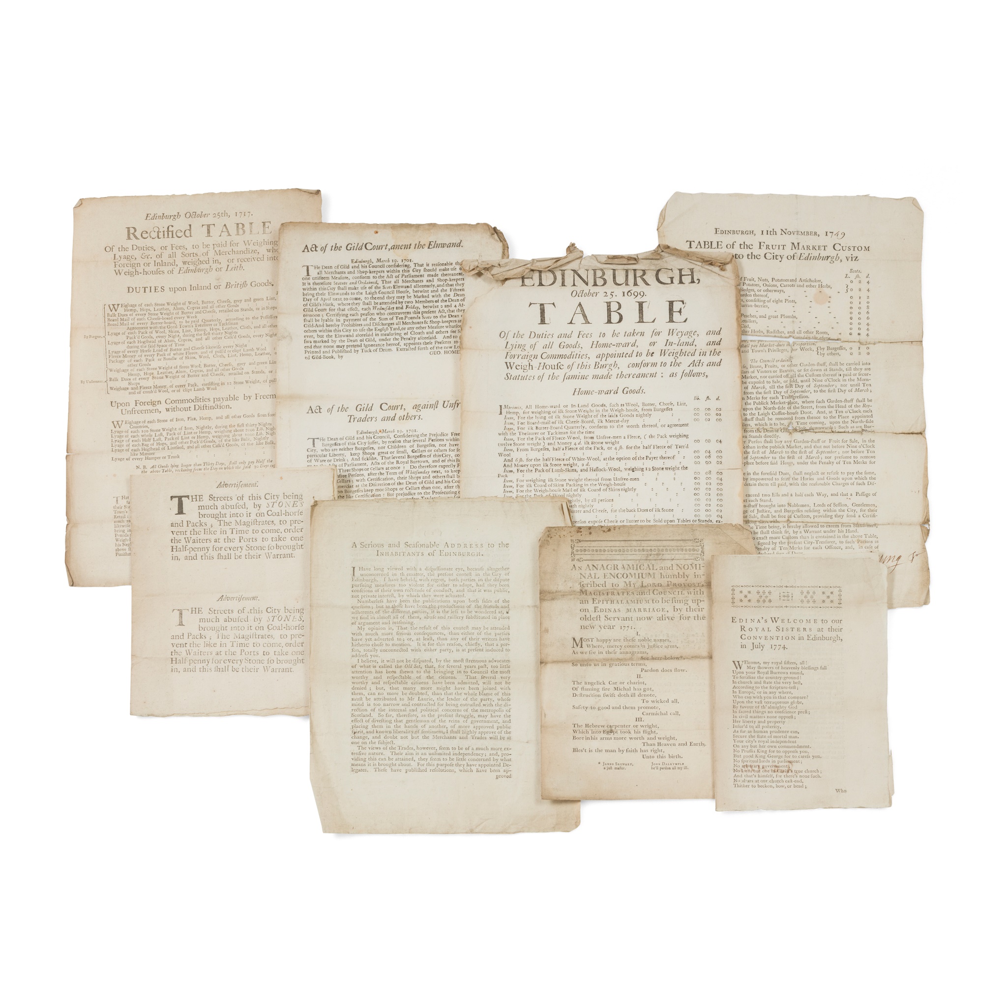 Edinburgh Council, 8 rare or unrecorded printed works