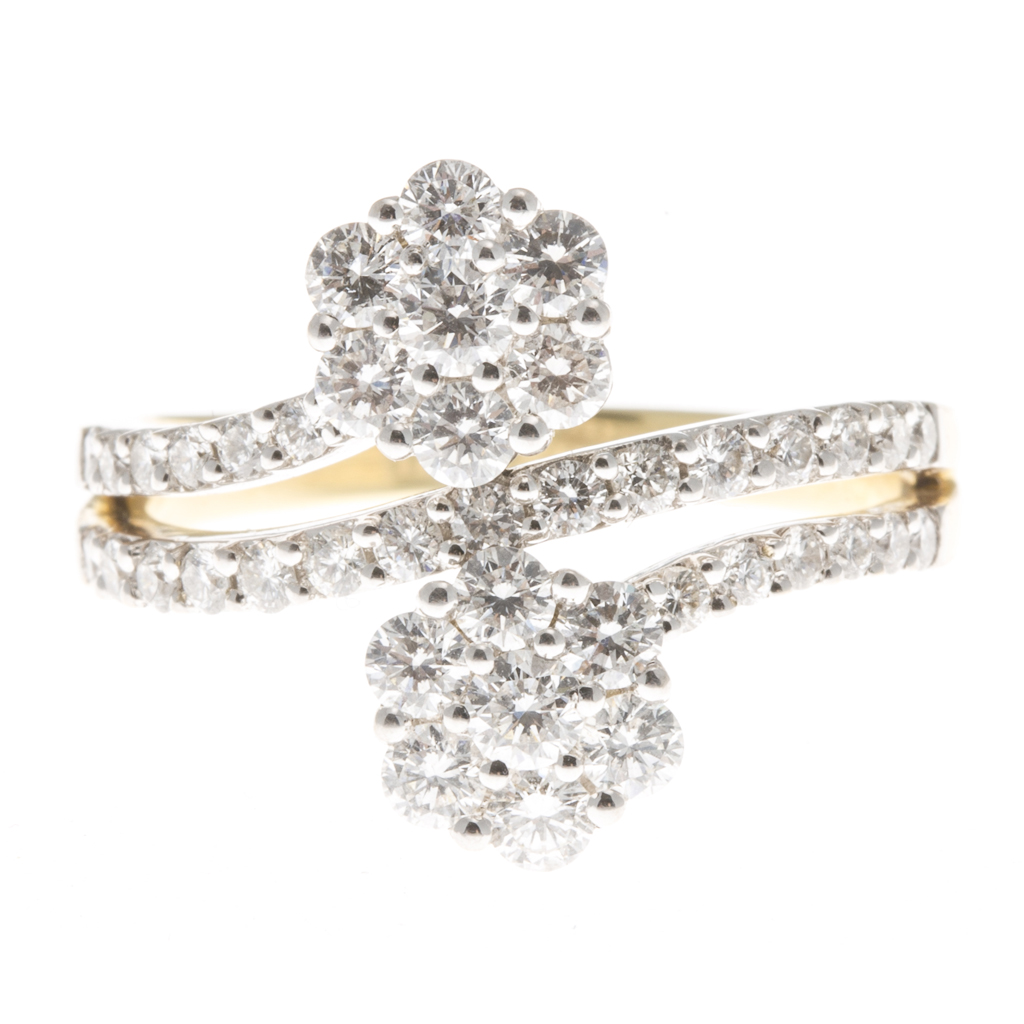A modern diamond set cluster ring