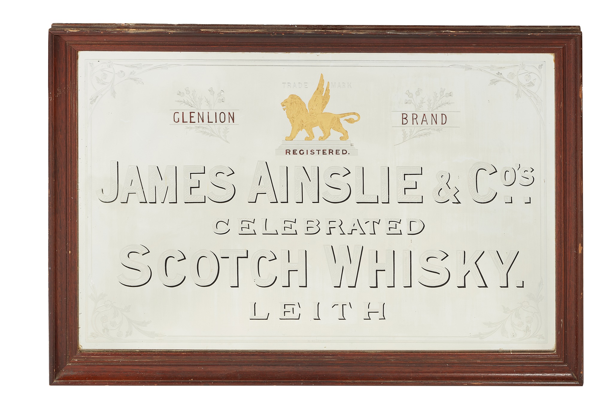 JAMES AINSLIE & CO., AN EDWARDIAN PUB MIRROR