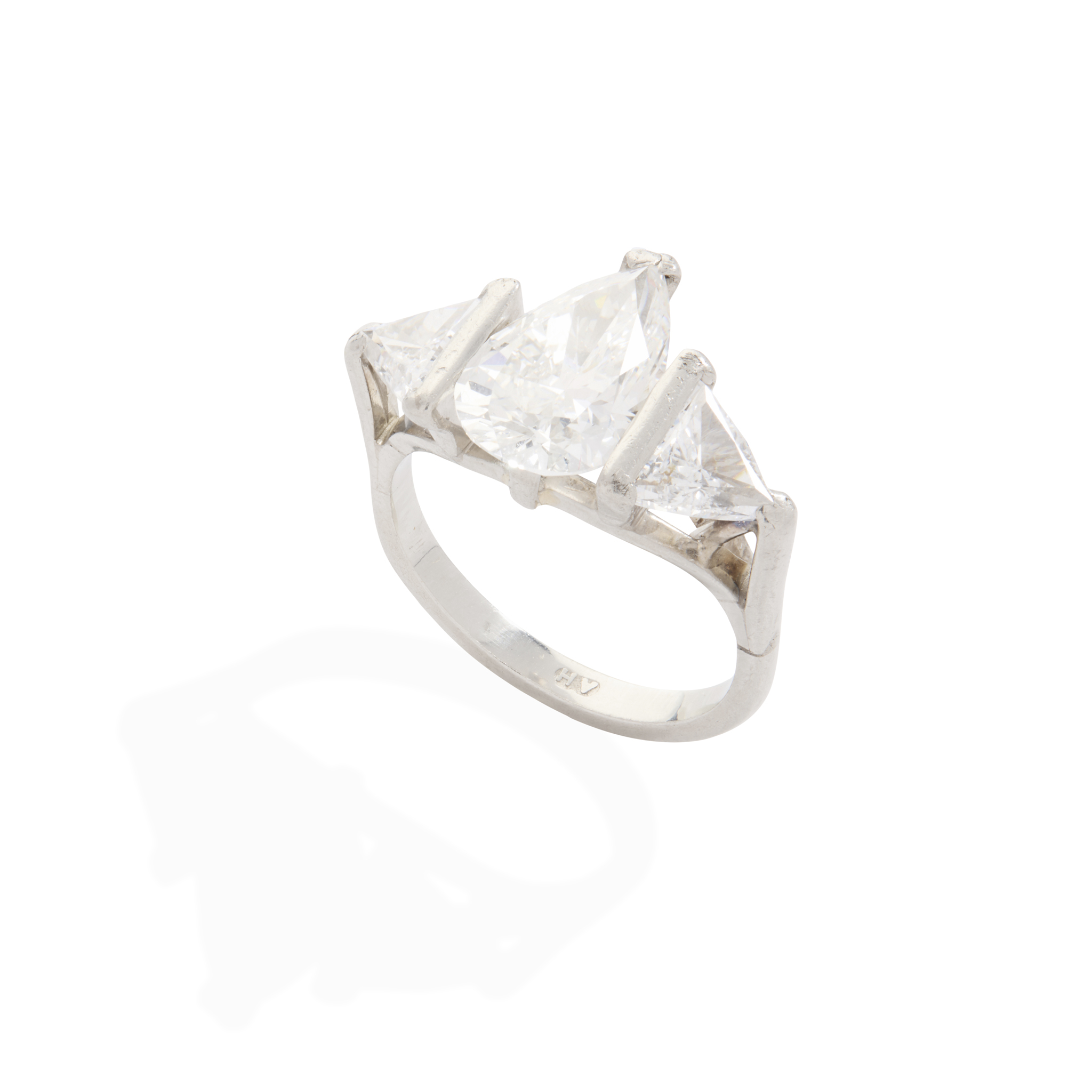 A diamond three-stone ring