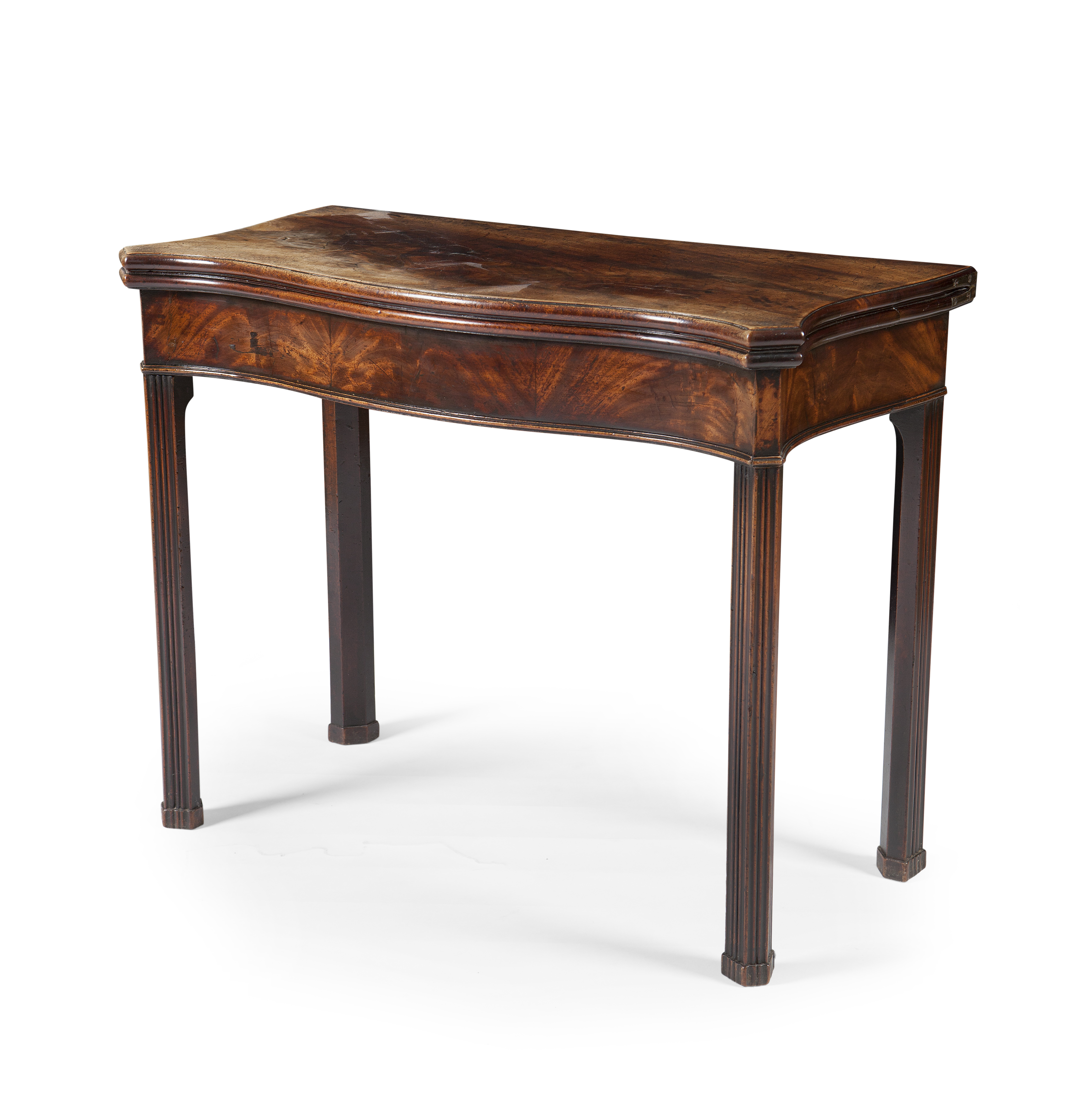 GEORGE II MAHOGANY FOLDOVER CARD TABLE