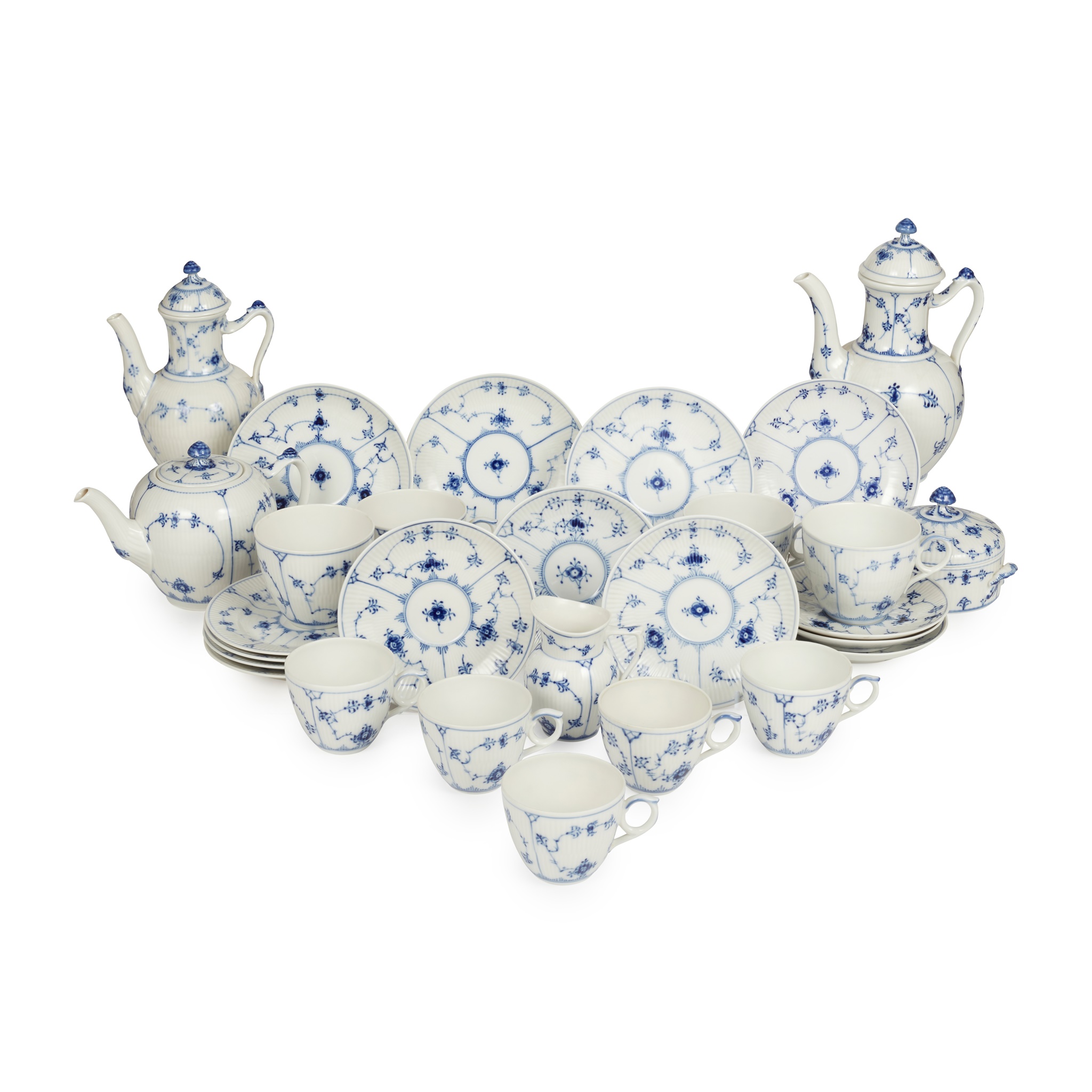 ROYAL COPENHAGEN 'BLUE FLUTED' PART DINNER SERVICE