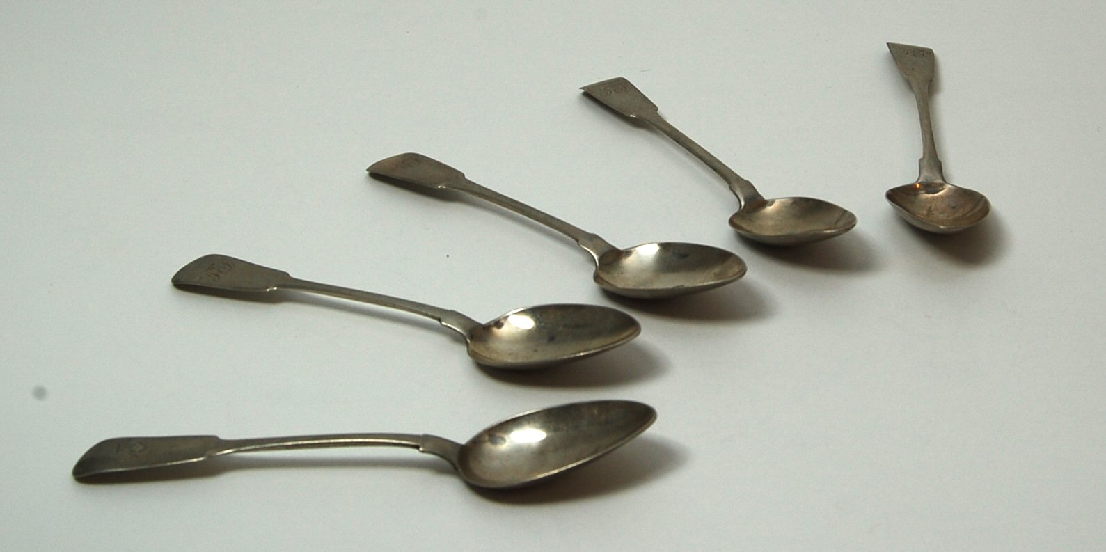 Aberdeen - a set of five Scottish provincial teaspoons