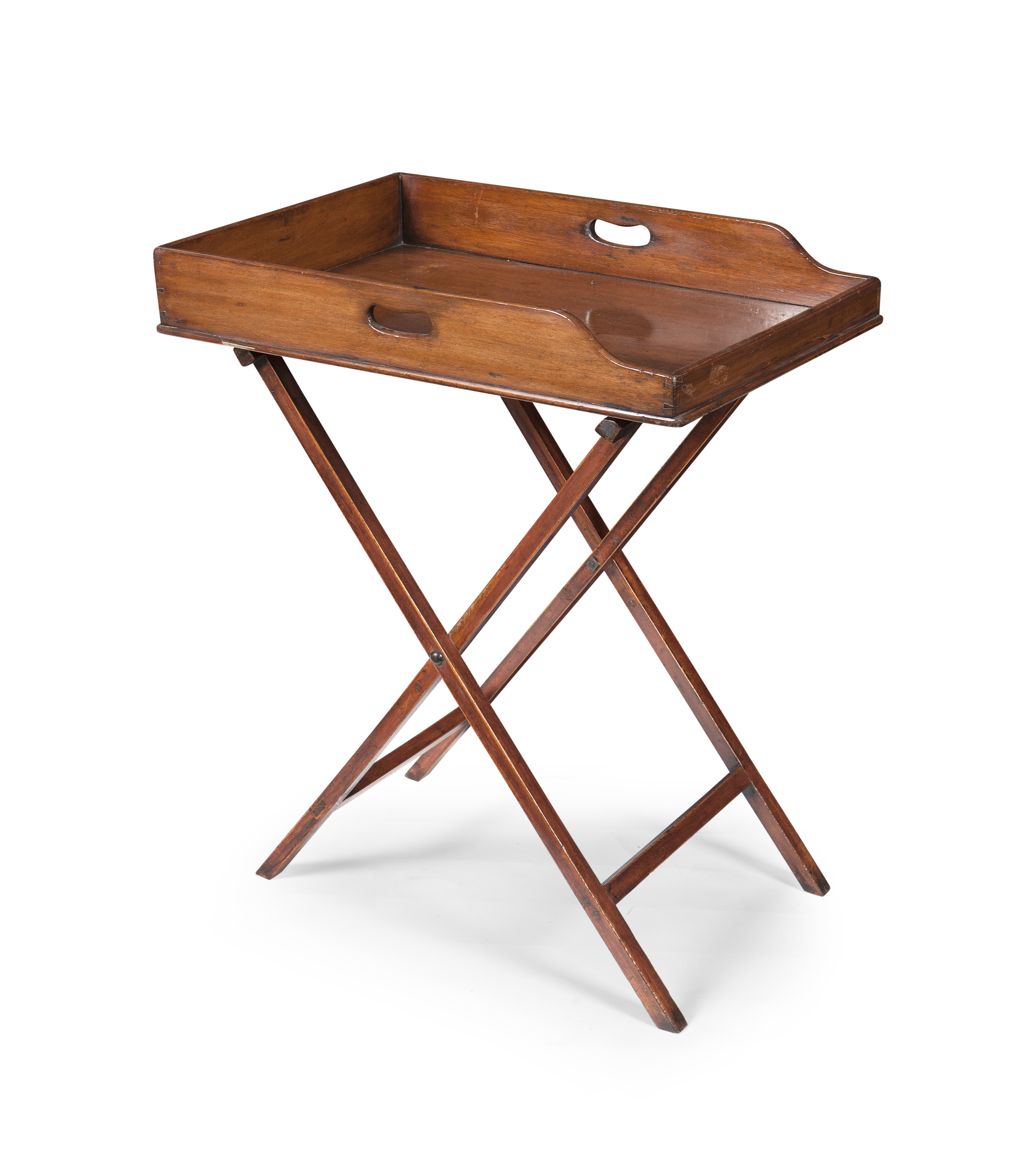 MAHOGANY BUTLER'S TRAY AND STAND