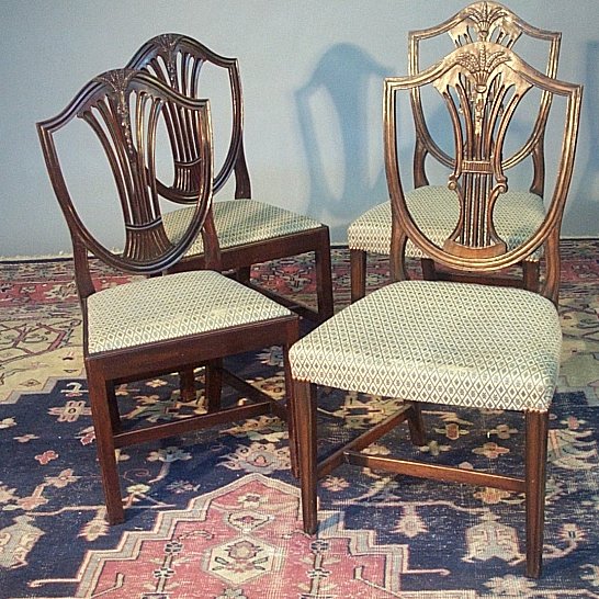 A set of six mahogany dining chairs