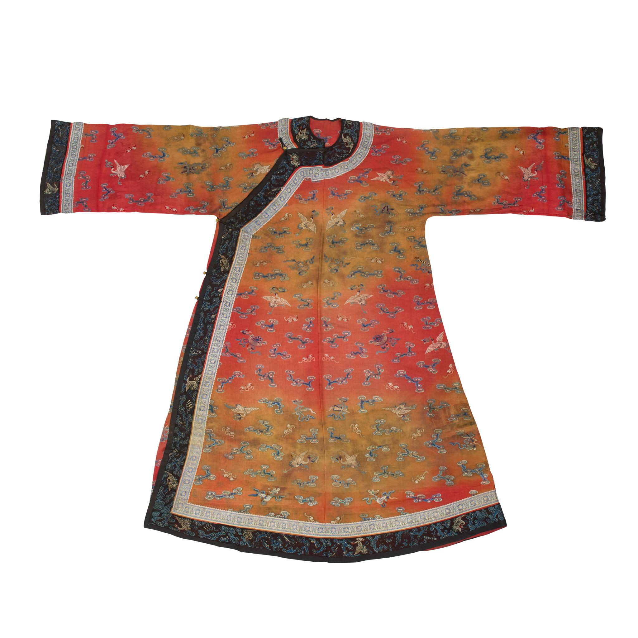 CHINESE MANCHU WOMAN'S RED SUMMER GAUZE ROBE