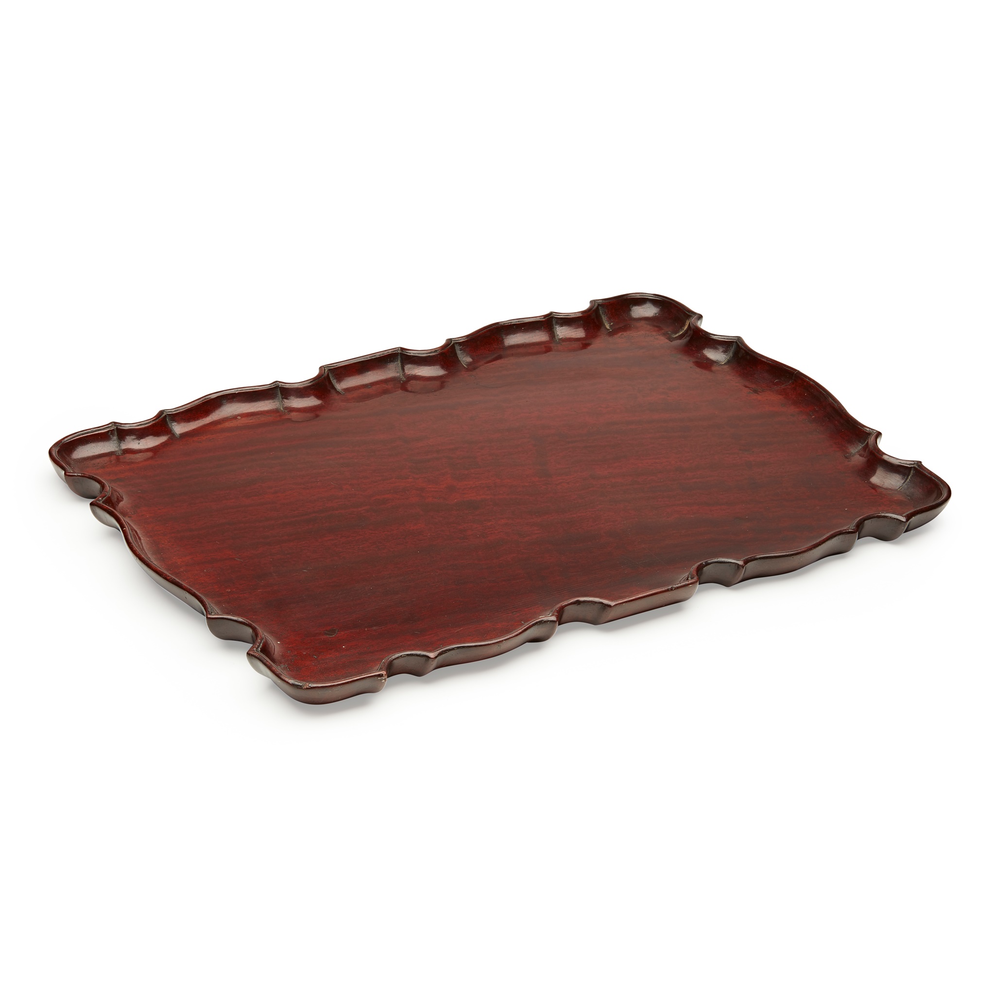 GEORGE III MAHOGANY PIECRUST TRAY