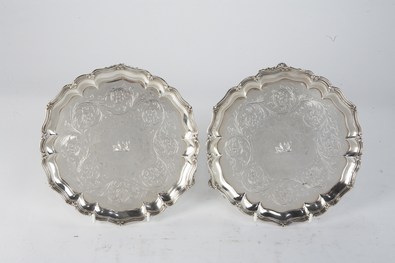 A Victorian silver salver