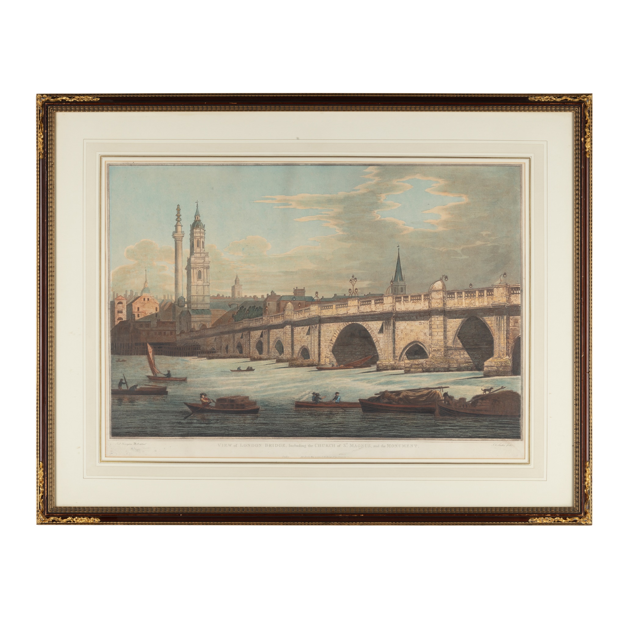 TWO COLOURED AQUATINT PRINTS OF VIEWS OF LONDON, AFTER JOSEPH FARINGTON, PUBLISHED BY WILLIAM BYRNE