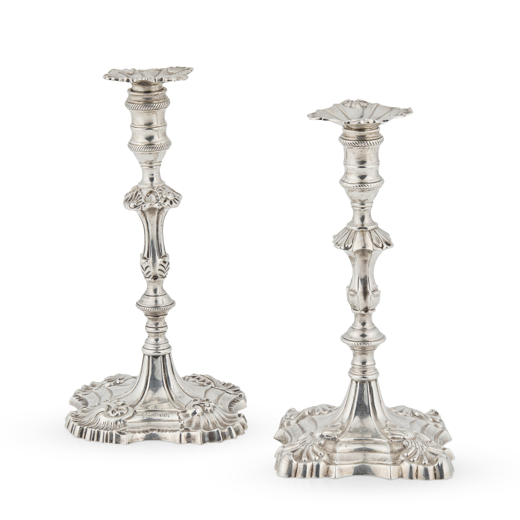 A MATCHED PAIR OF GEORGE III TAPER STICKS