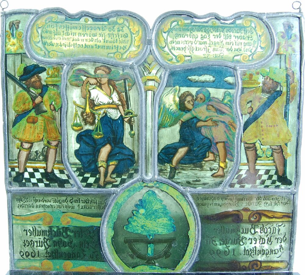 A 17th century Black Forest stained glass panel