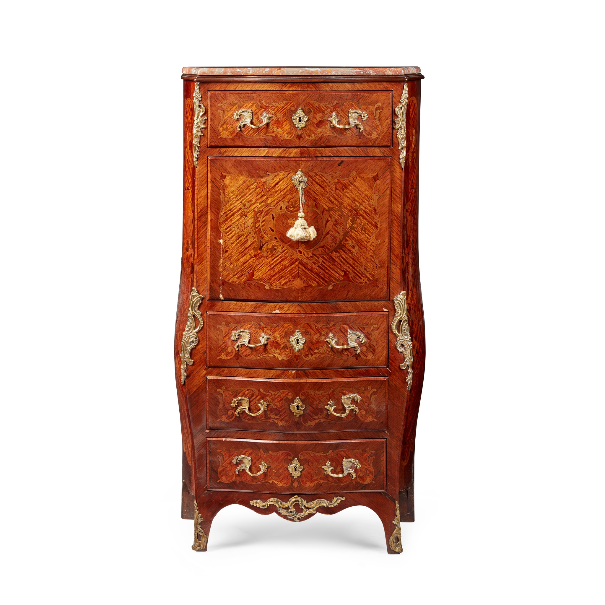 FRENCH KINGWOOD AND MARQUETRY SECRÉTAIRE À ABATTANT