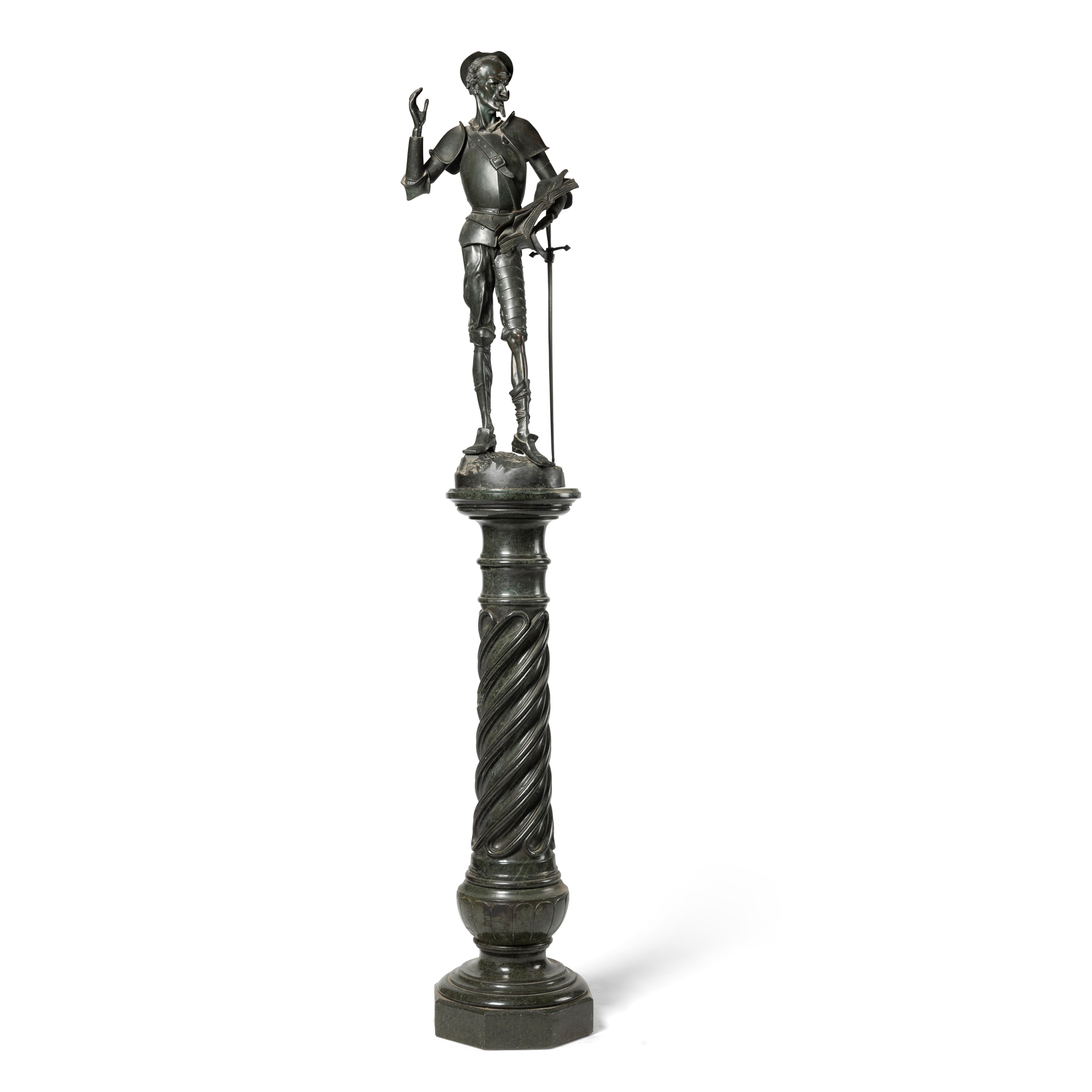 A LARGE BRONZE FIGURE OF AMADIS DE GAULA, JACQUES LOUIS GAUTIER (FRENCH 1831-)