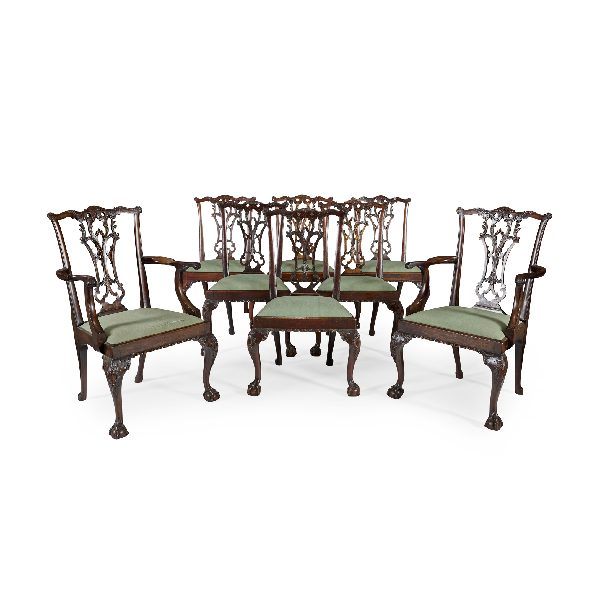 SET OF EIGHT GEORGE III MAHOGANY DINING CHAIRS