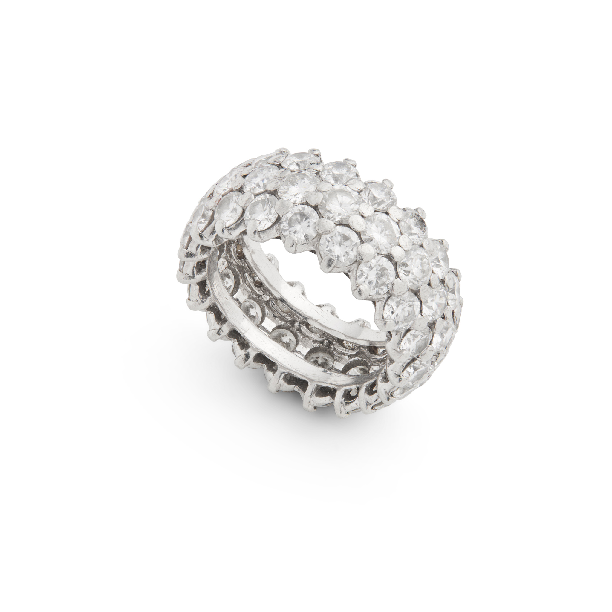 A three-row diamond eternity ring