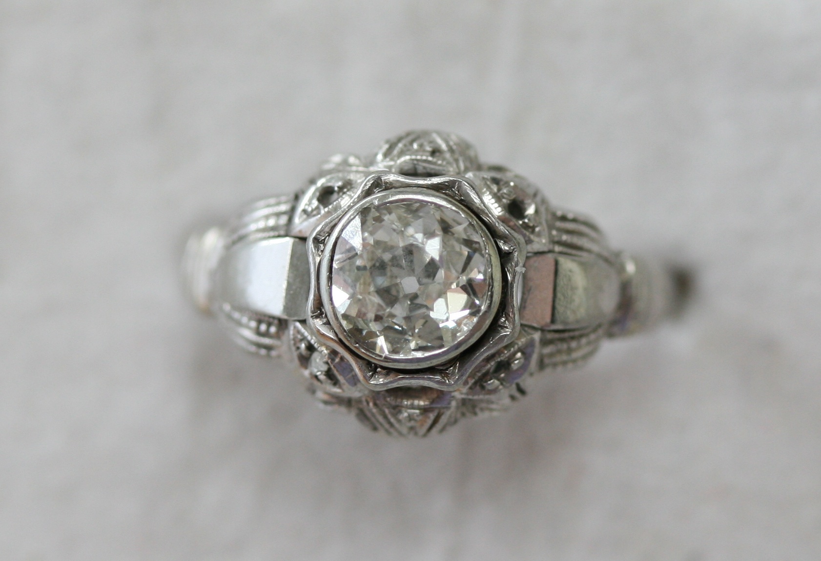 A solitaire diamond ring