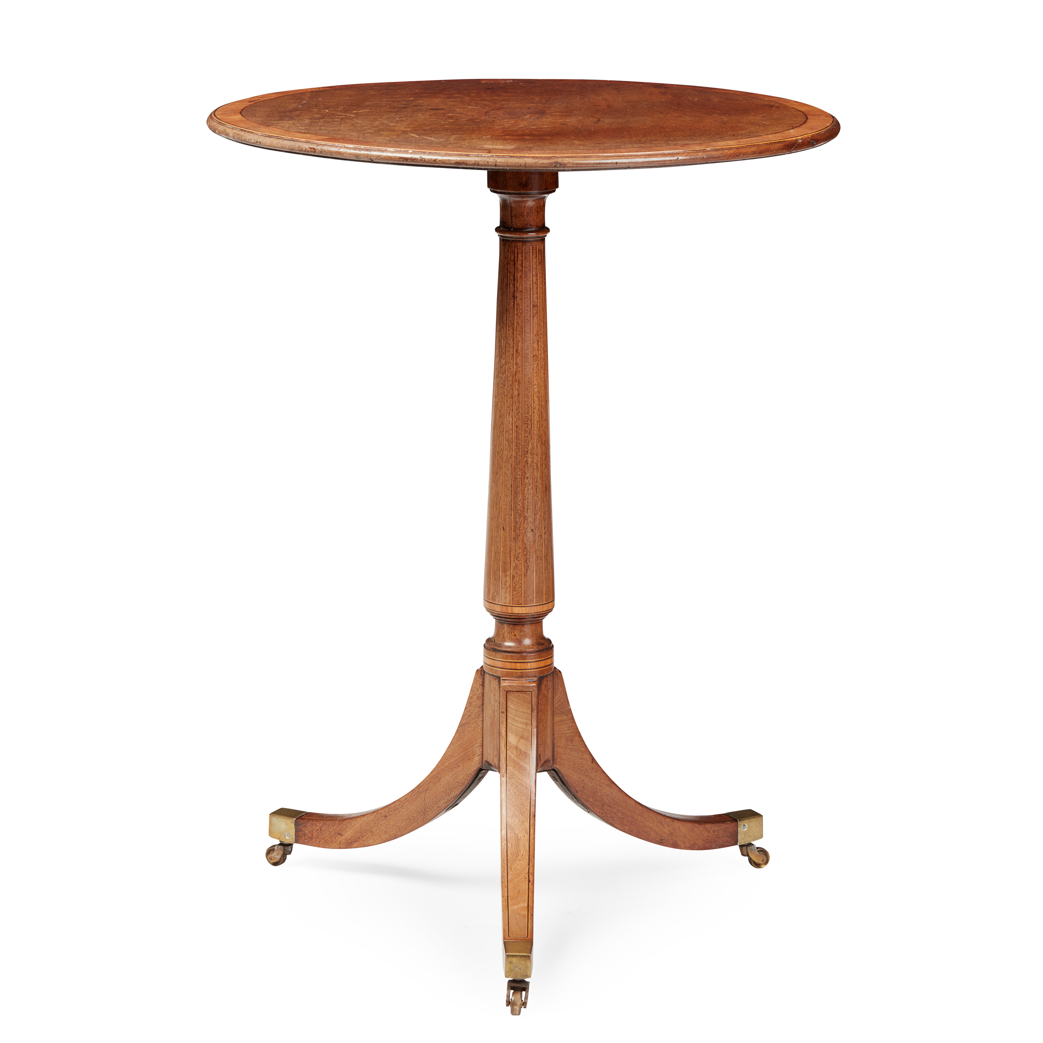 GEORGE III MAHOGANY AND SATINWOOD WINE TABLE