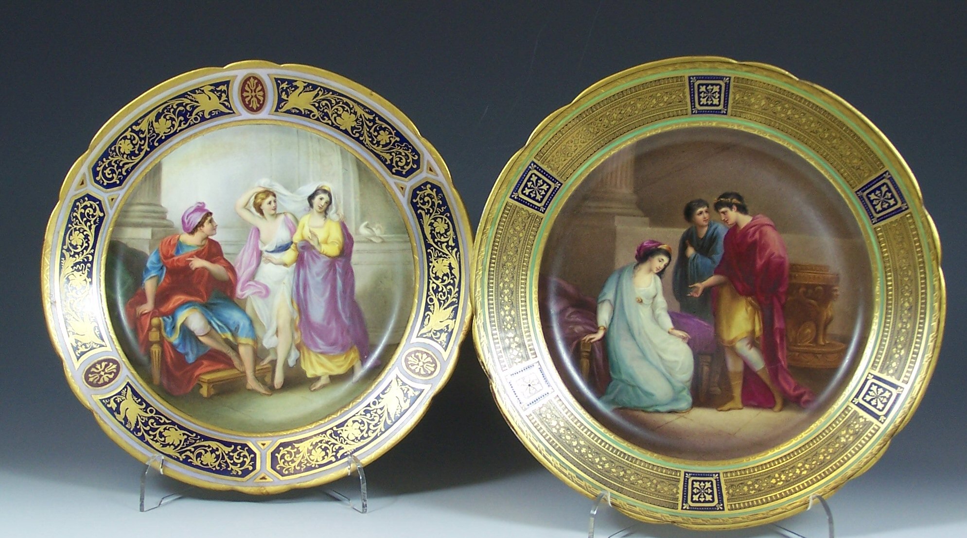 Two similar Royal Vienna style plates,