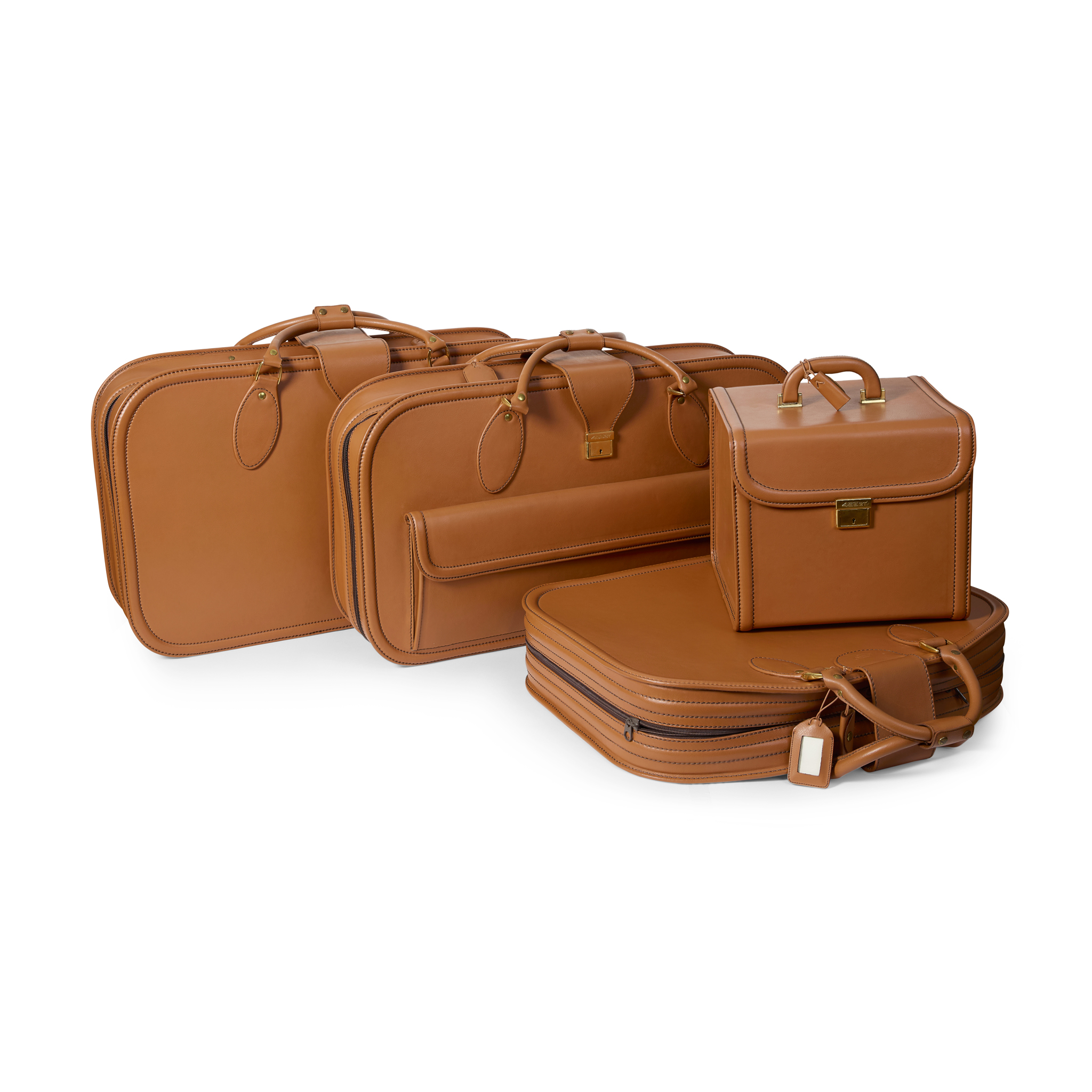 Ferrari 456GT Schedoni Tan Leather Luggage Set