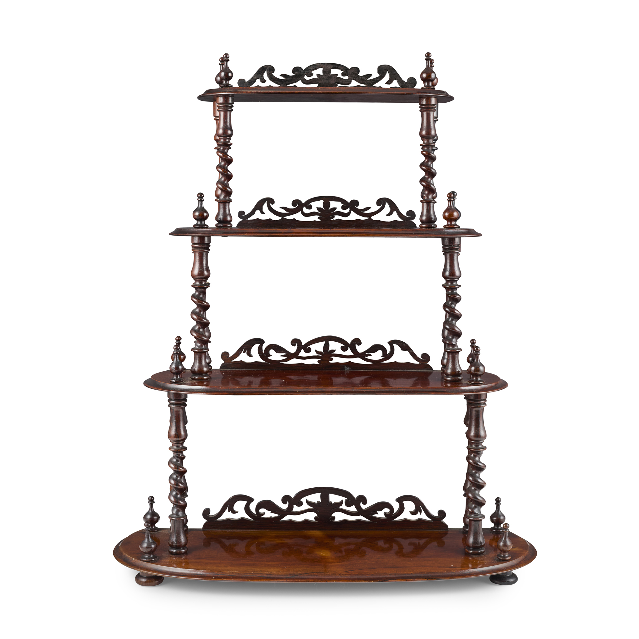 VICTORIAN ROSEWOOD FOUR TIER MINIATURE WHATNOT