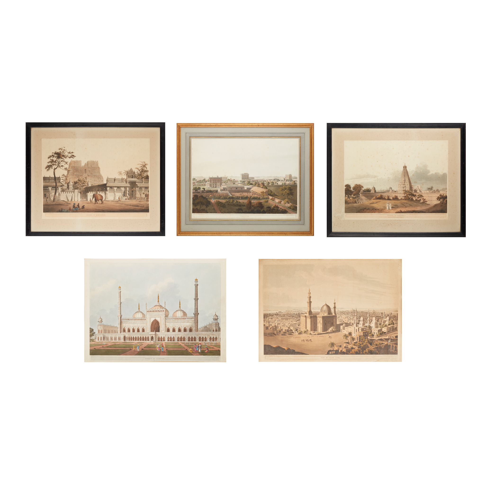 FIVE PLATES FROM THE SERIES 'TWENTY FOUR VIEWS', BY HENRY SALT (BRITISH 1780-1827)