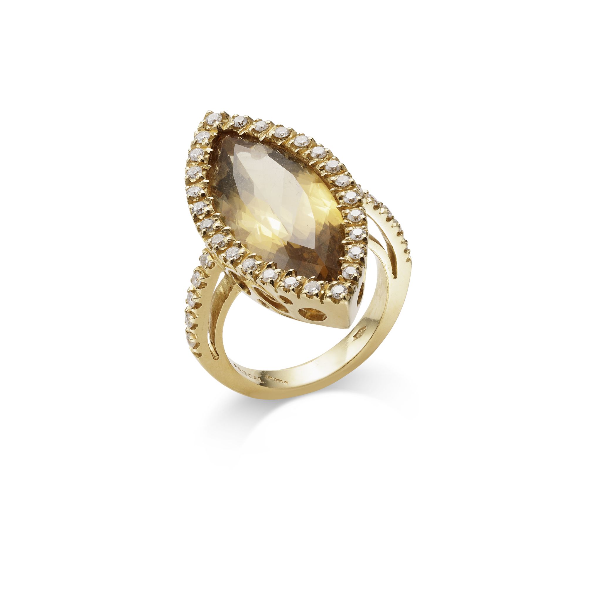 A citrine and diamond ring, by Pascal