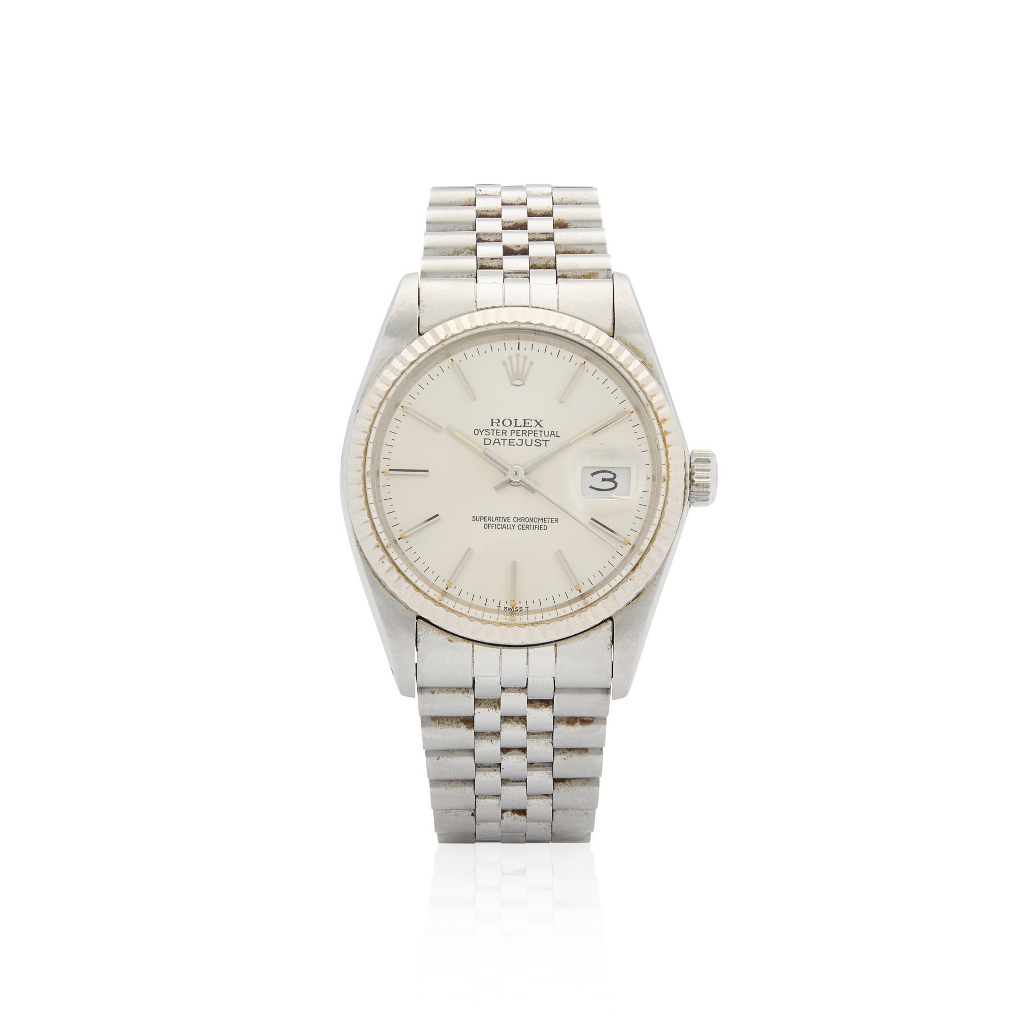 Rolex. A fine and well preserved stainless steel and white gold automatic wristwatch with date