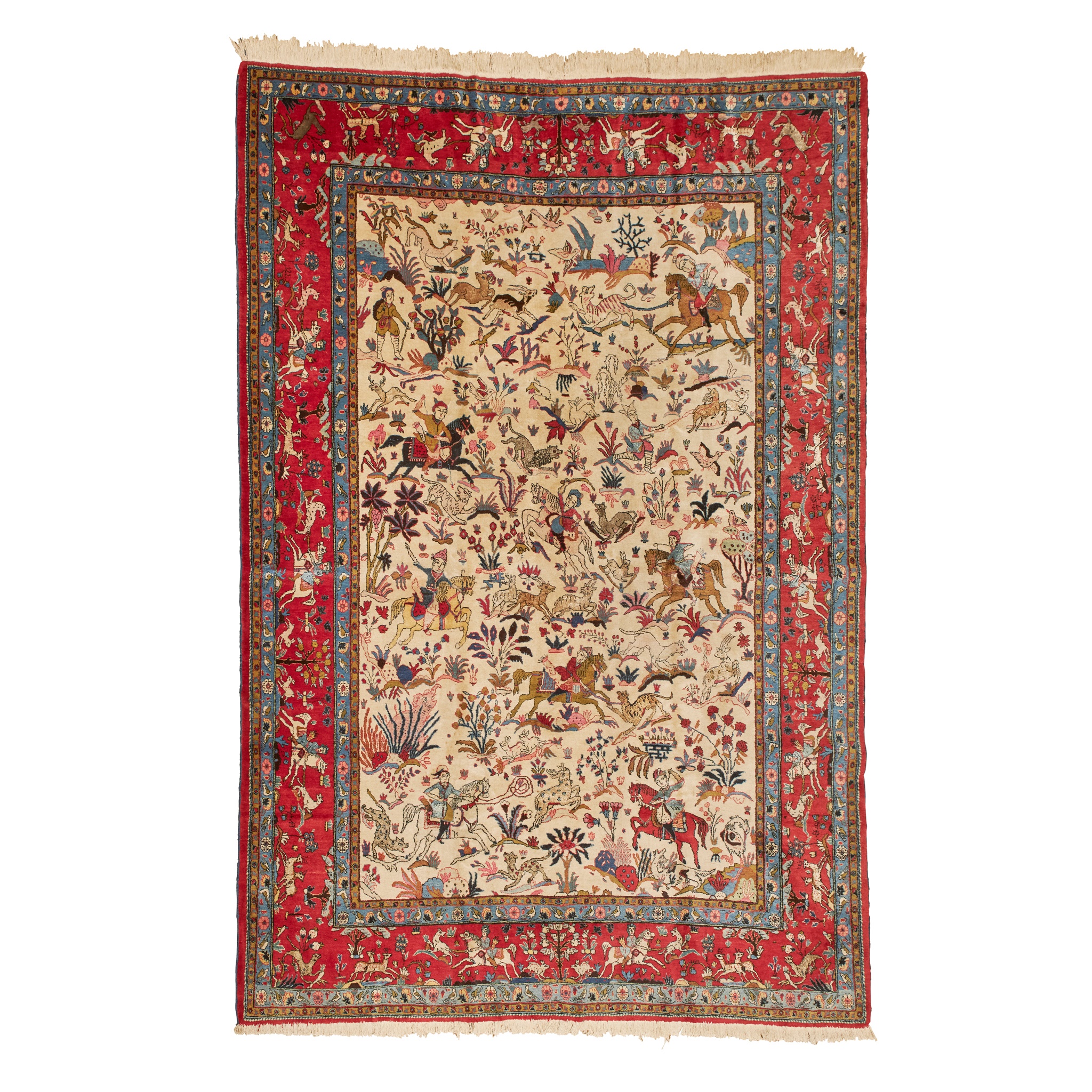 QUM PART SILK 'HUNTING' CARPET