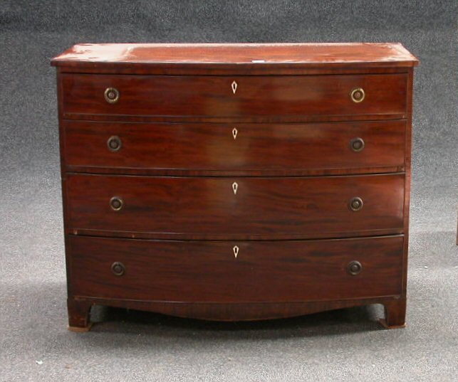 A Regency mahogany bowfront chest,