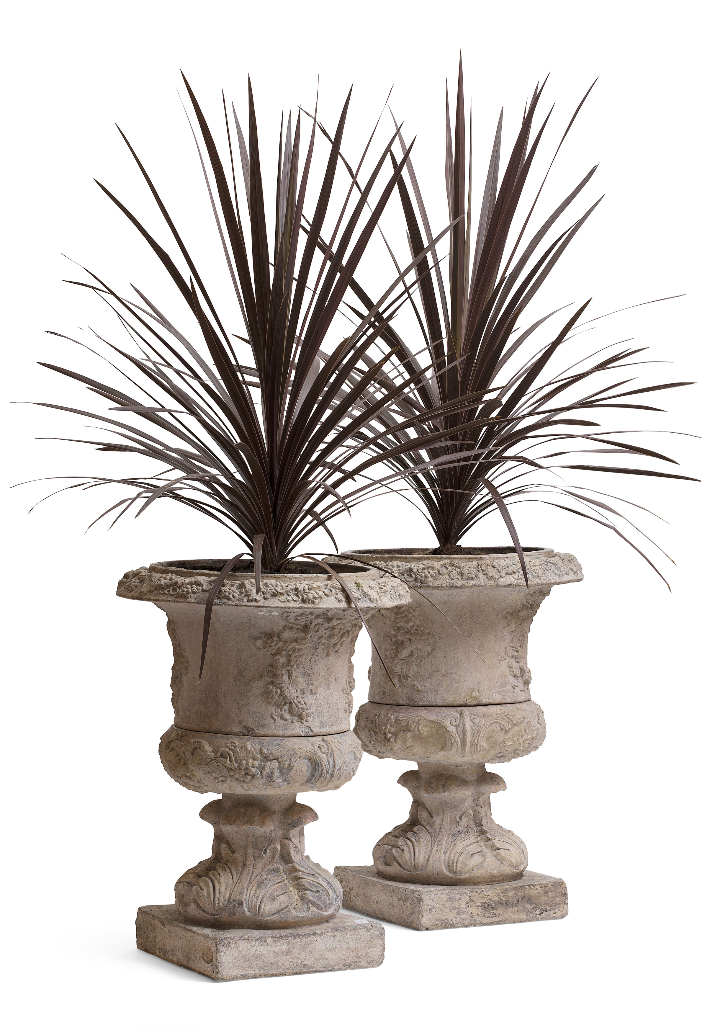 PAIR OF SCOTTISH FIRE-CLAY URNS BY WILLIAM BROWN, DALKEITH