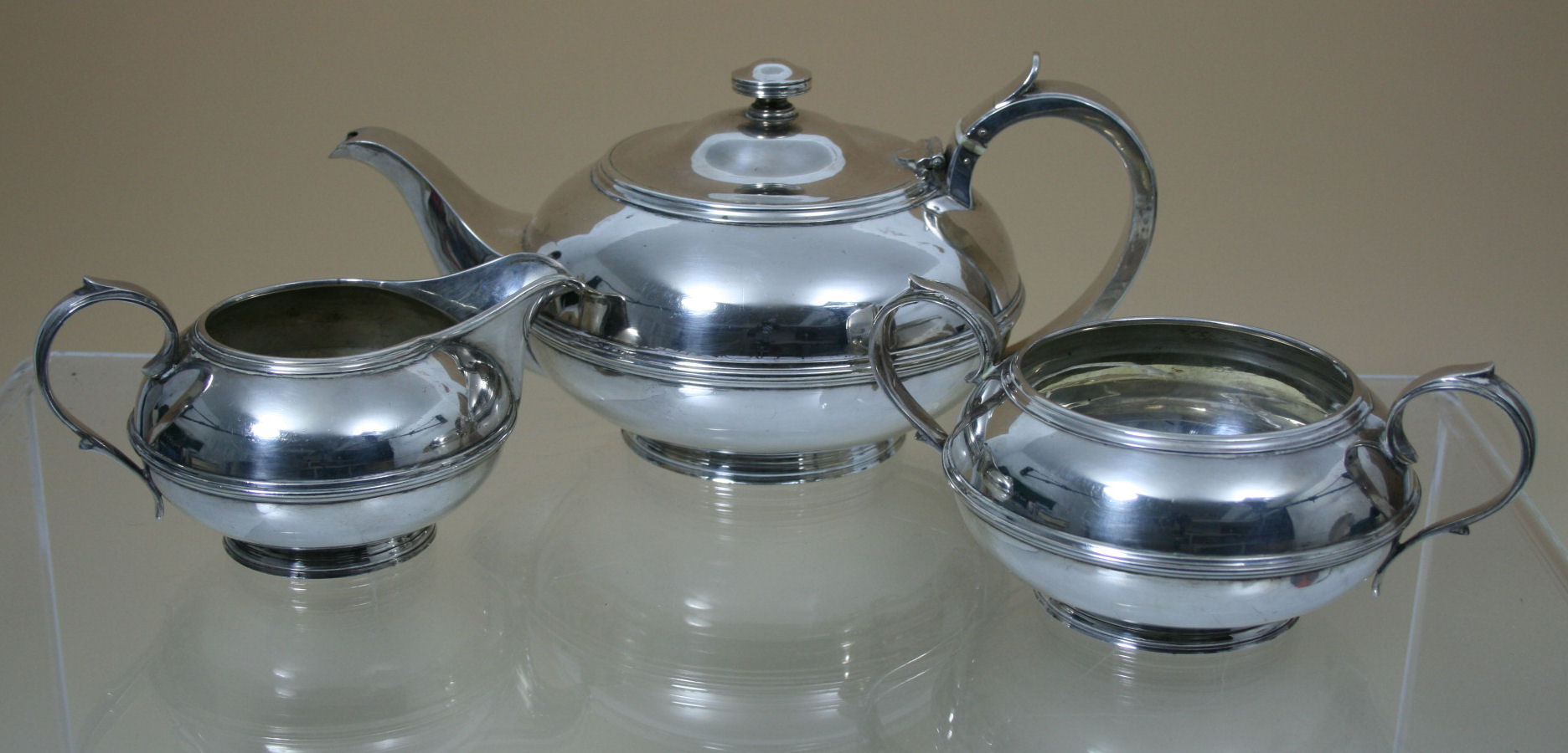 A Scottish silver three piece tea service