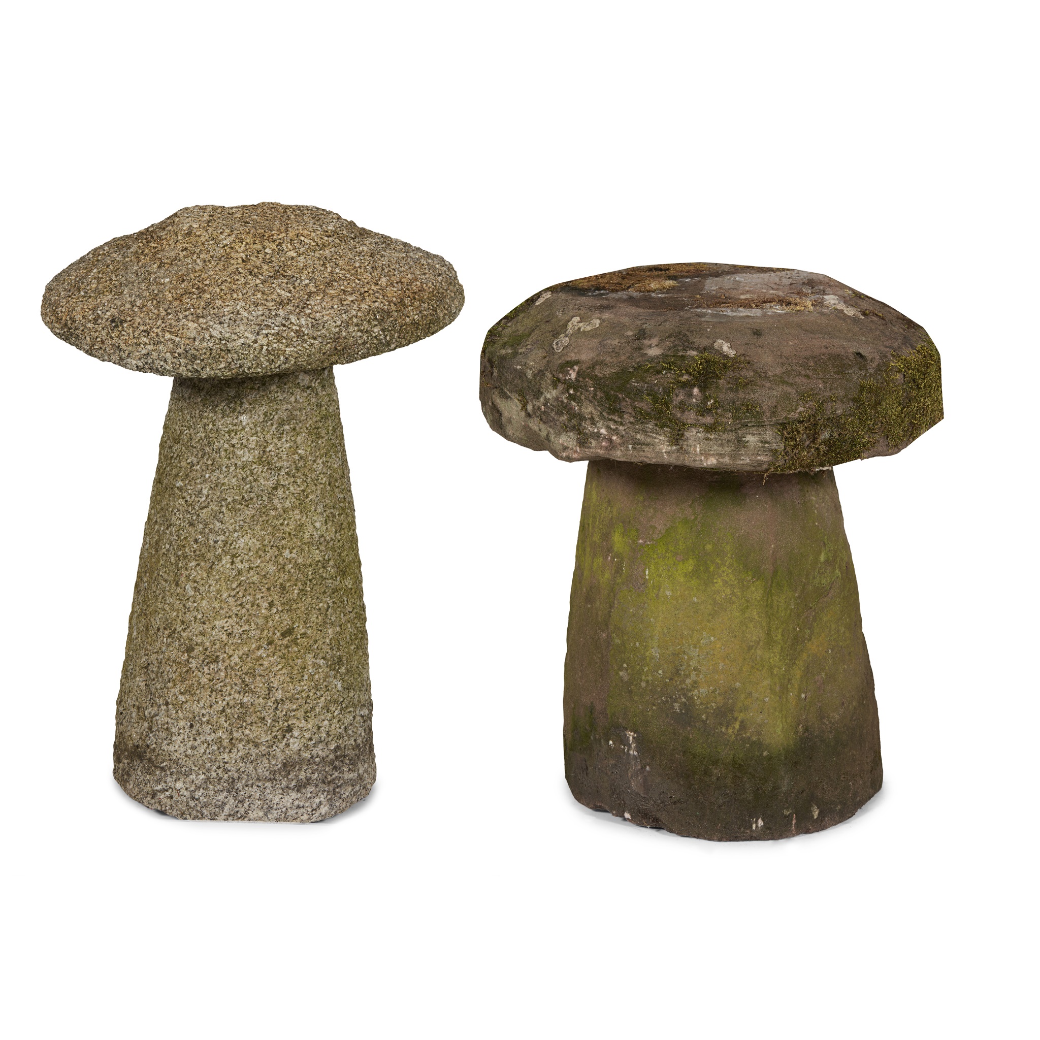 TWO STADDLE STONES