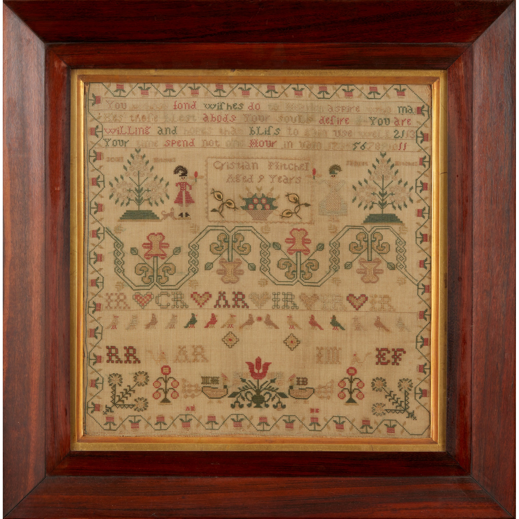 SCOTTISH SCHOOLGIRL SAMPLER, BY CRISTIAN MITCHEL, AGED 9