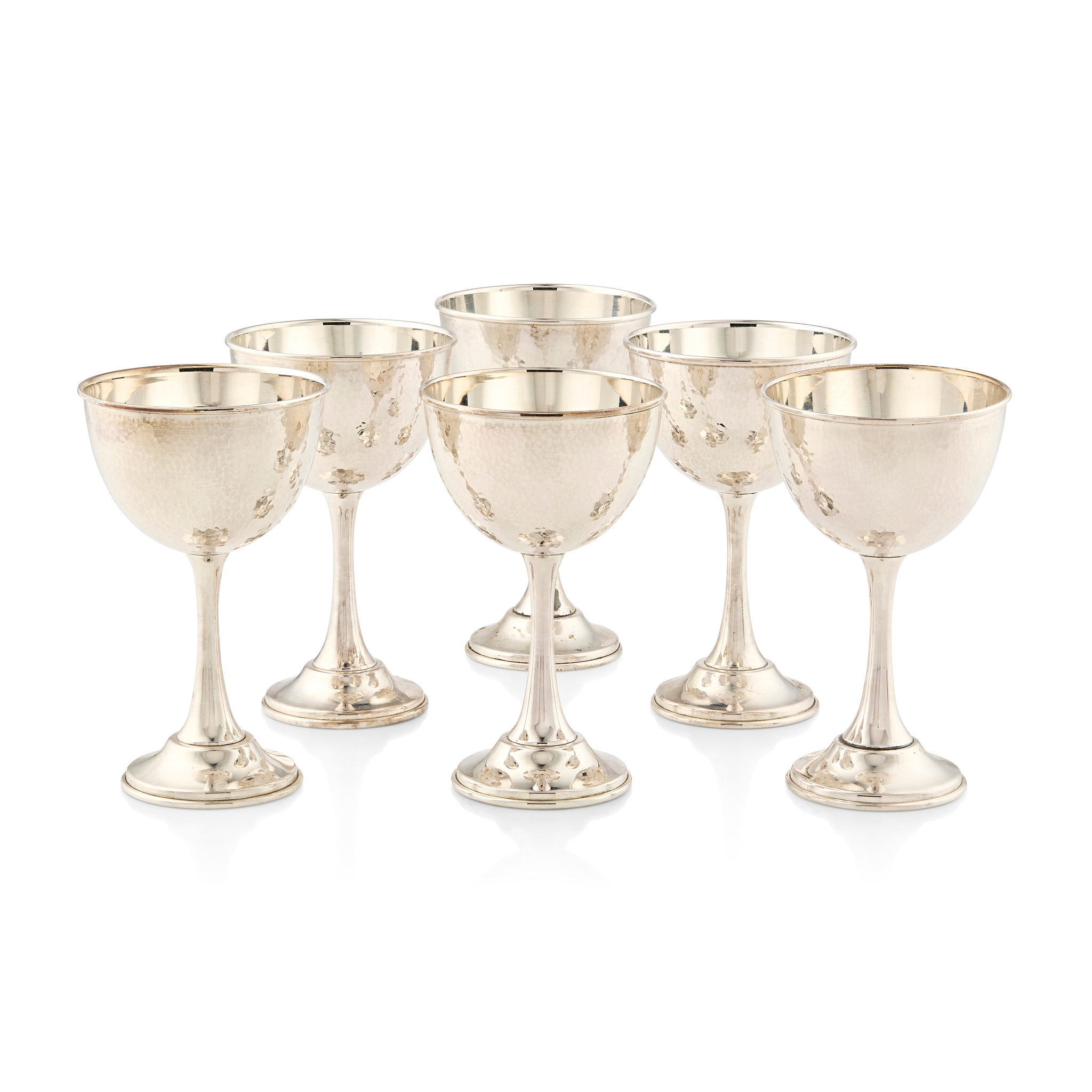A CASED SET OF SIX 20TH CENTURY CHAMPAGNE COUPES