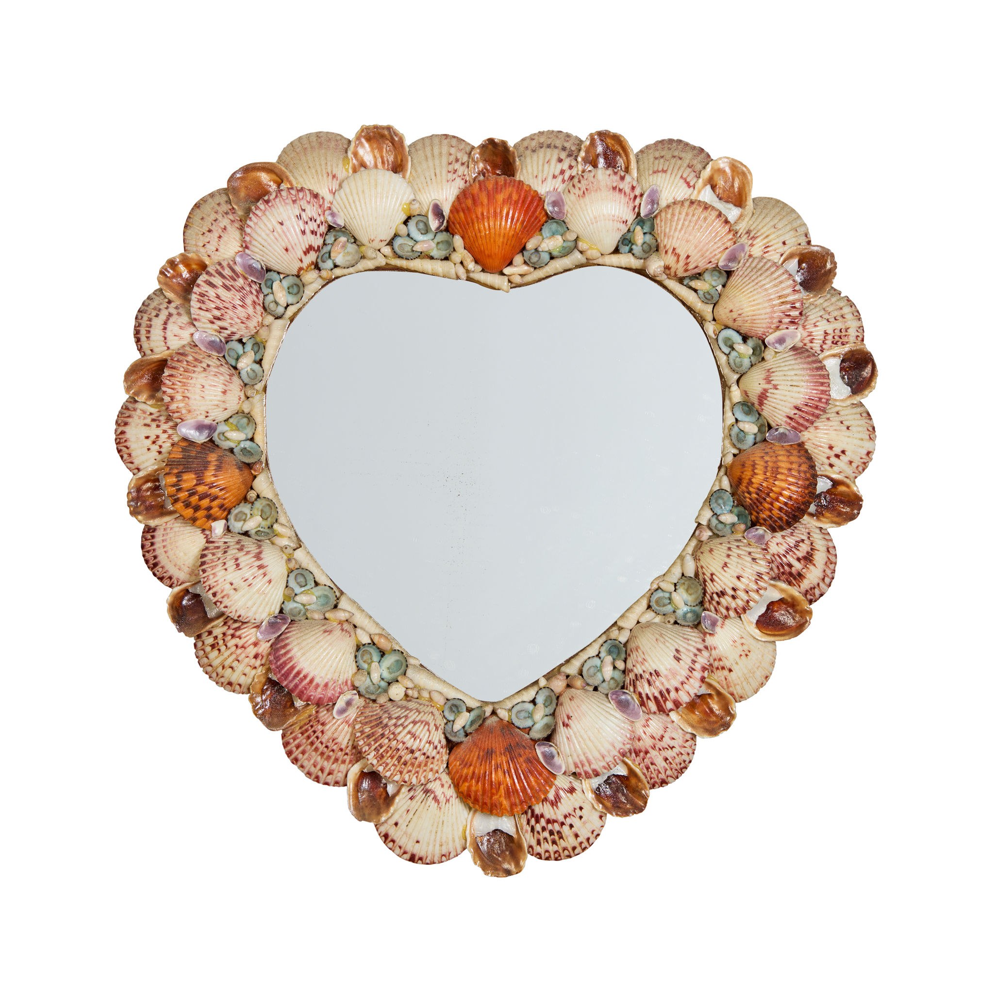 SMALL HEART SHAPED SHELL MIRROR