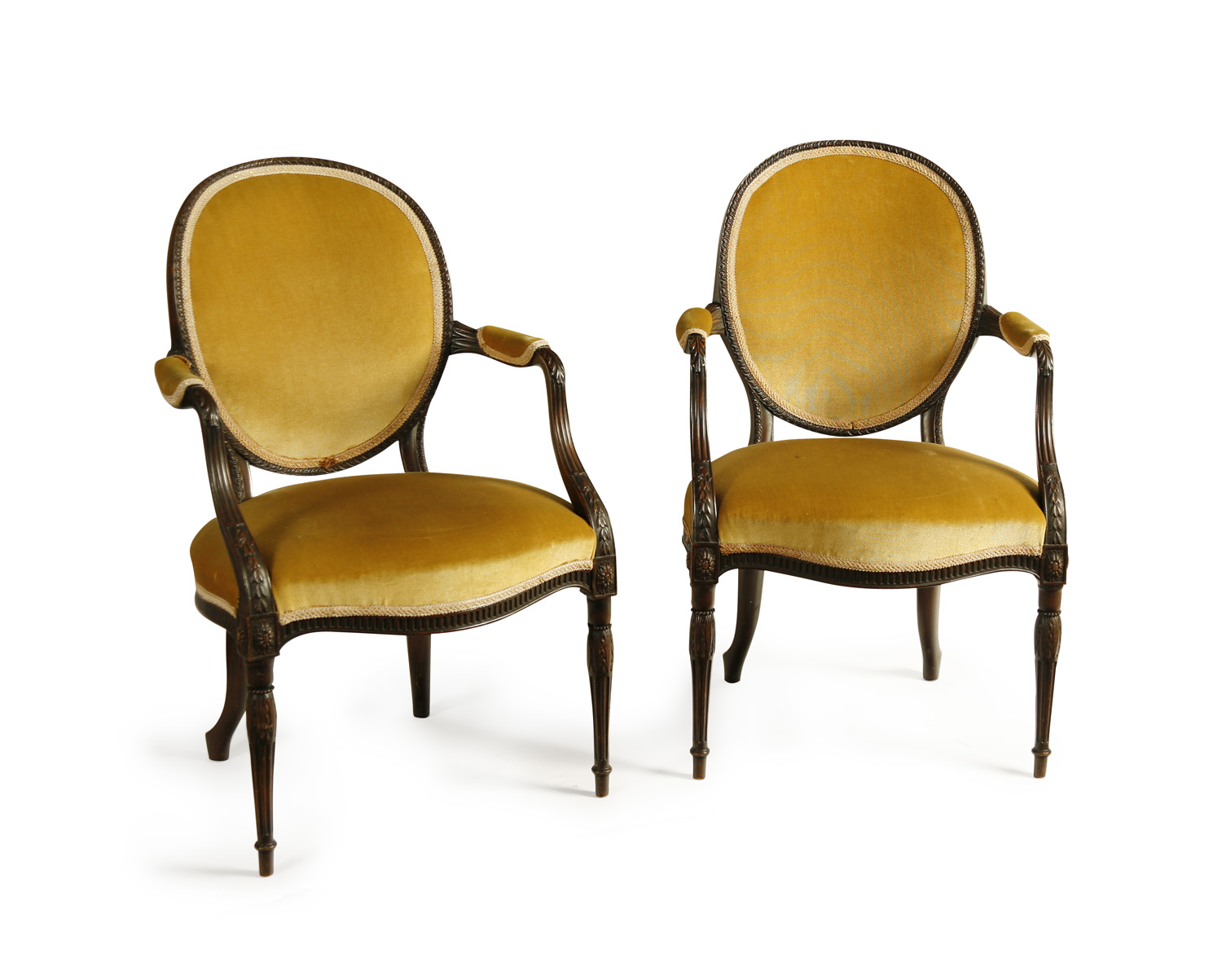 PAIR OF HEPPLEWHITE STYLE ARMCHAIRS