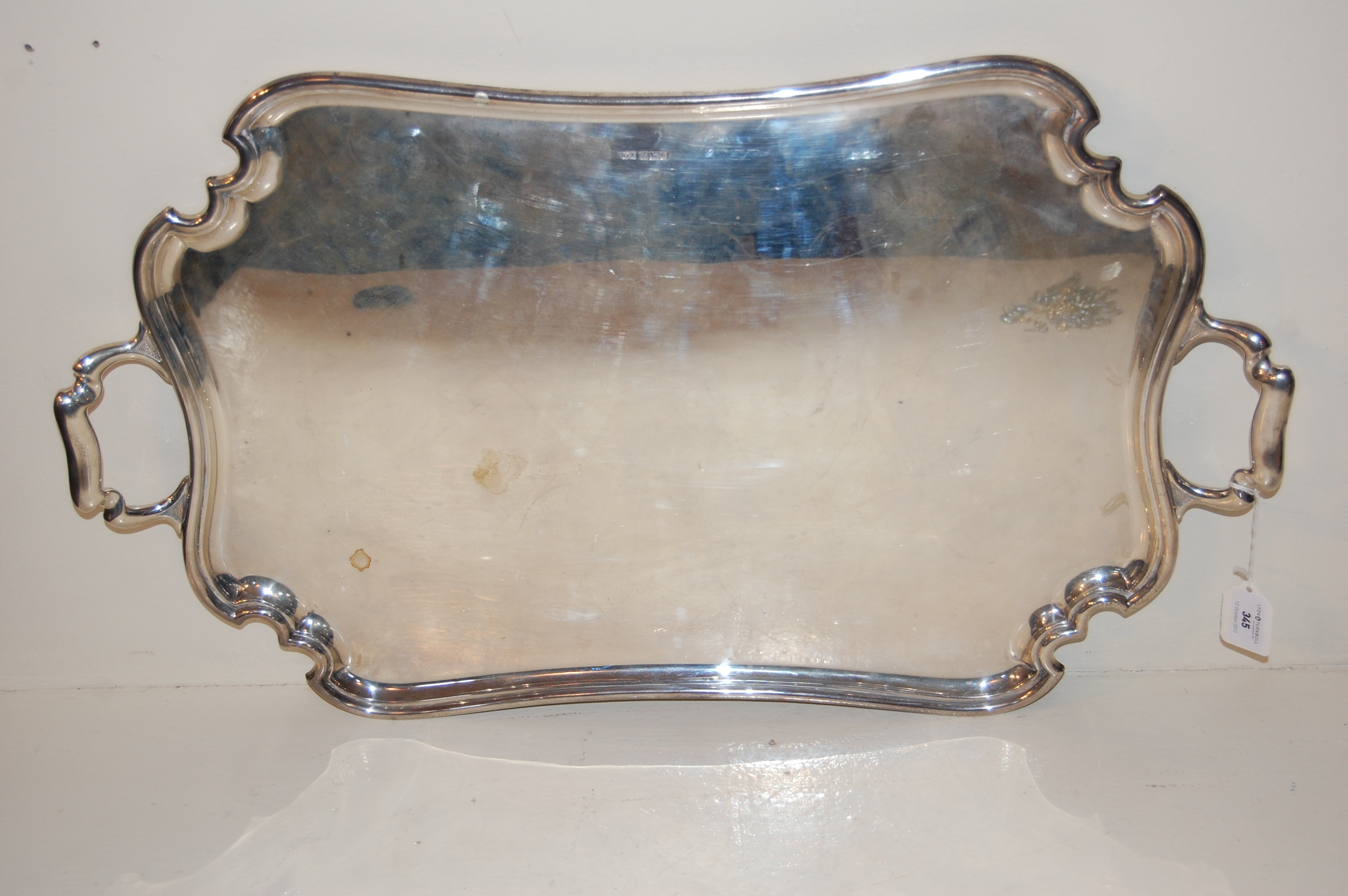 A modern twin handled butlers tray