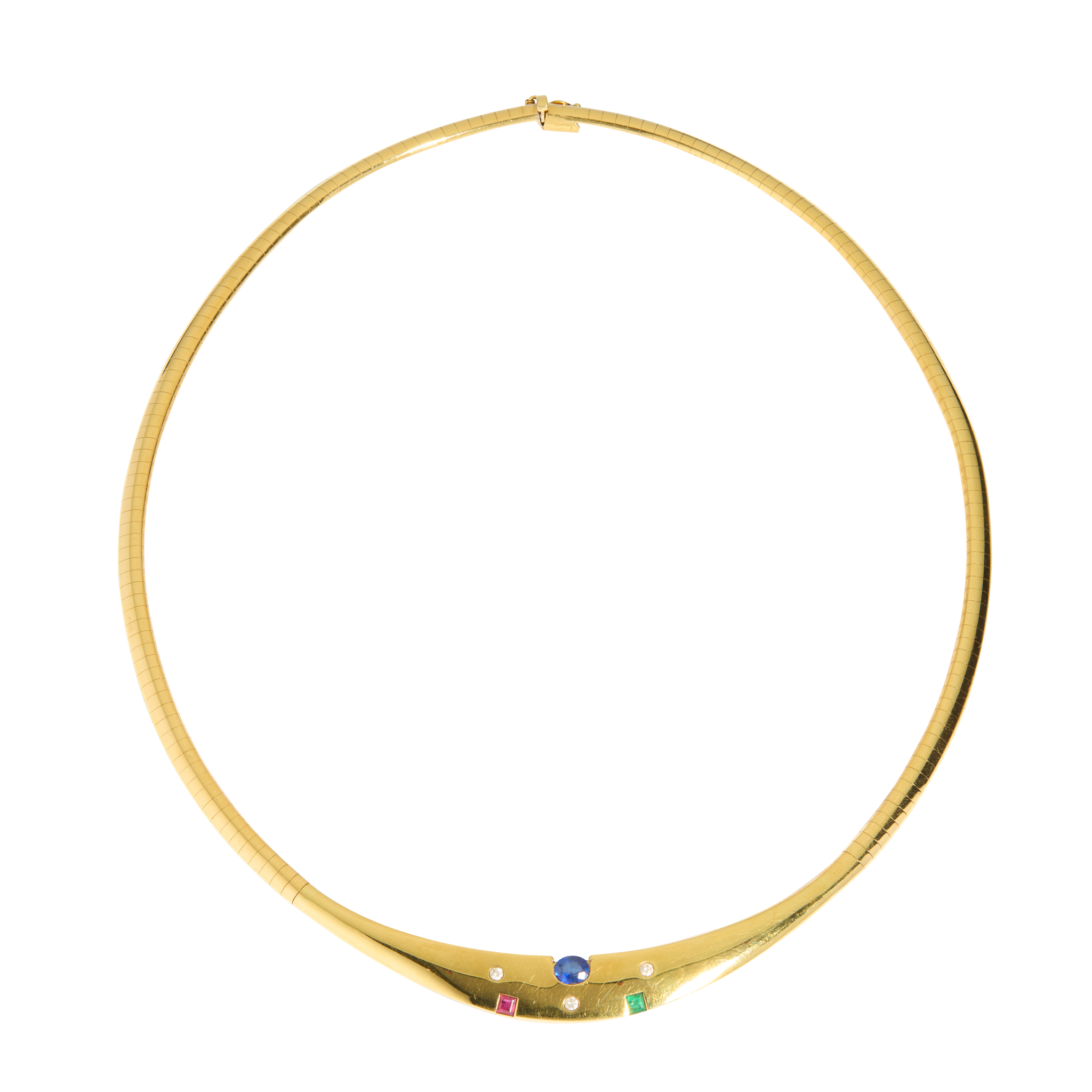A multi-gem necklace