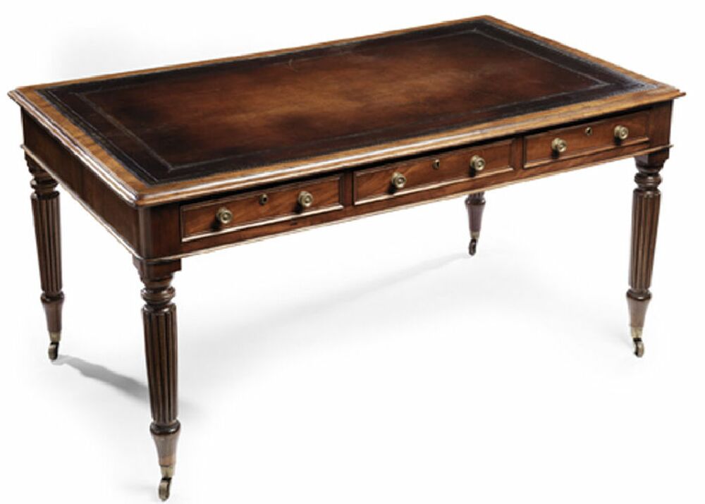 An early Victorian mahogany double sided writing table