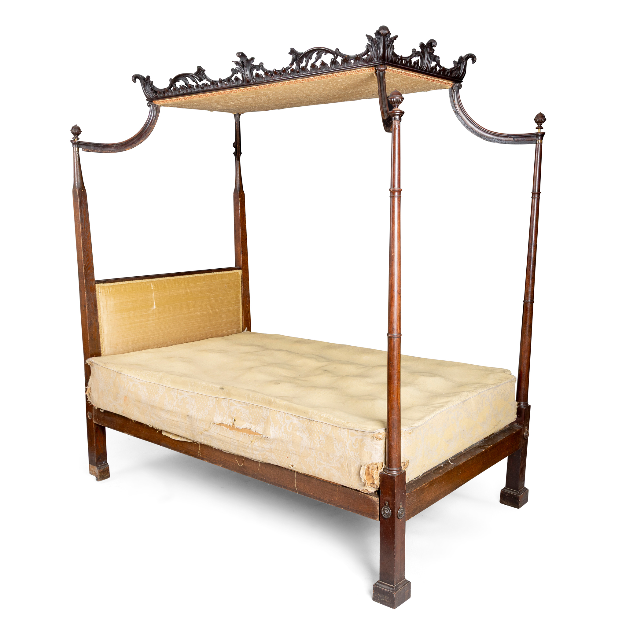 A GEORGE III MAHOGANY TESTER BED