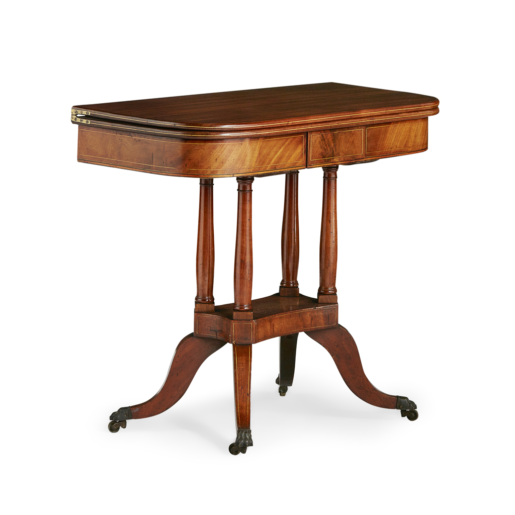 GEORGIAN STYLE MAHOGANY FOLDOVER TEA TABLE