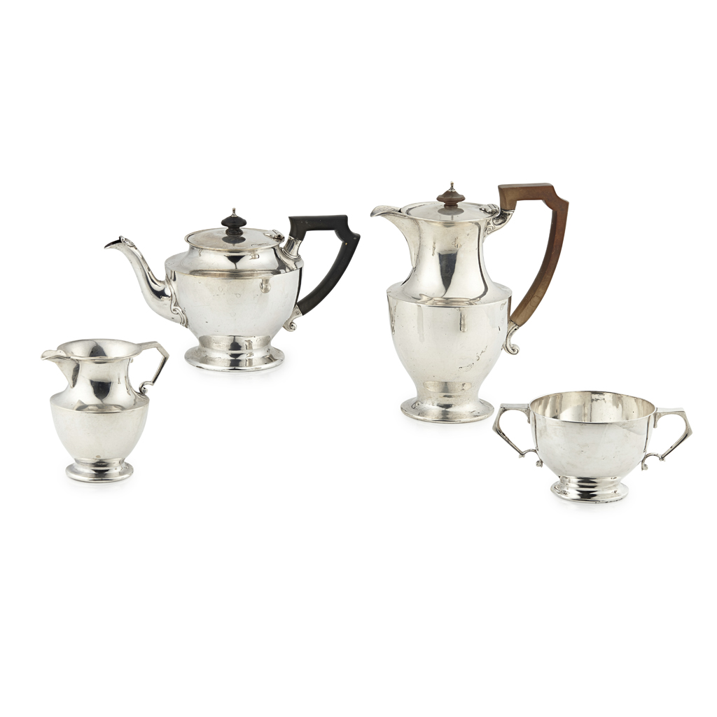 An Edwardian four piece tea set