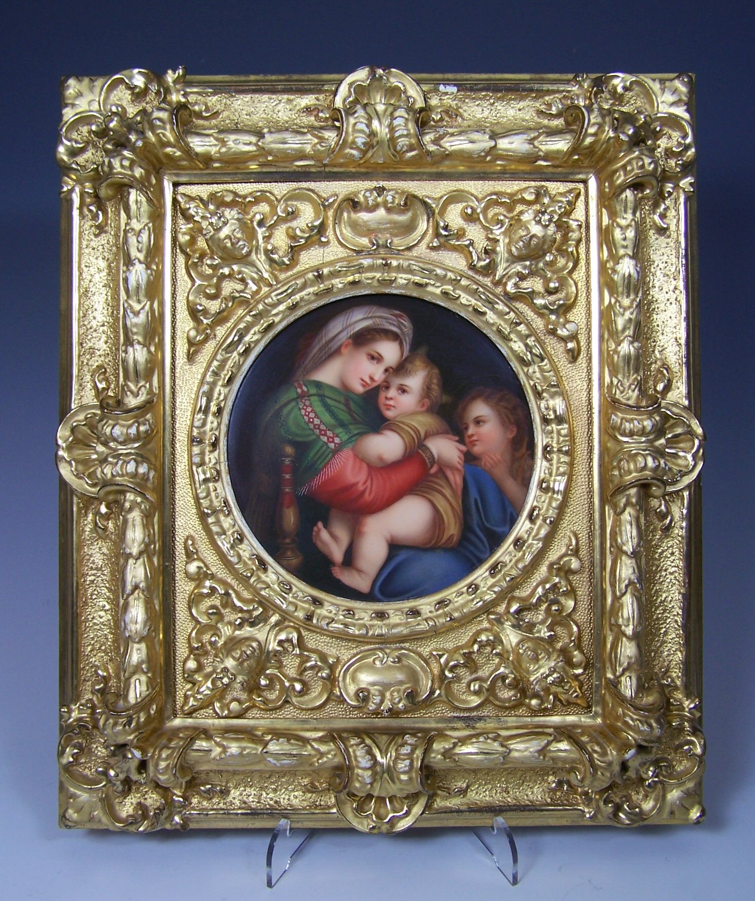 An Italian porcelain circular plaque