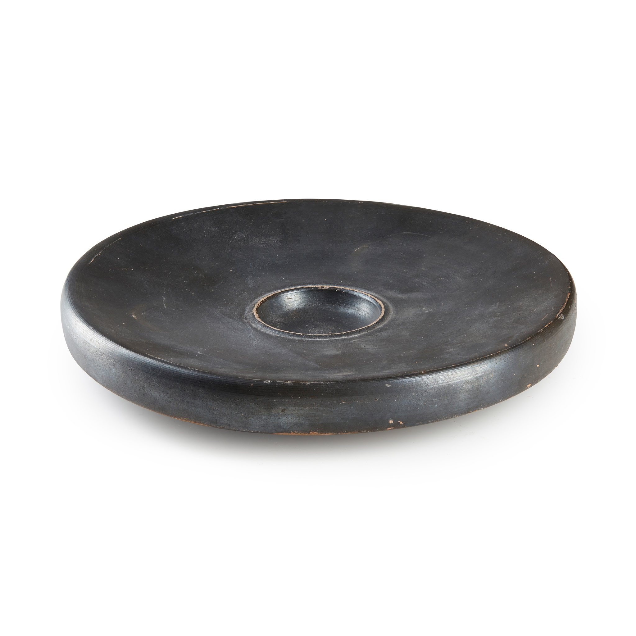 ATTIC BLACK GLAZED FISH PLATE