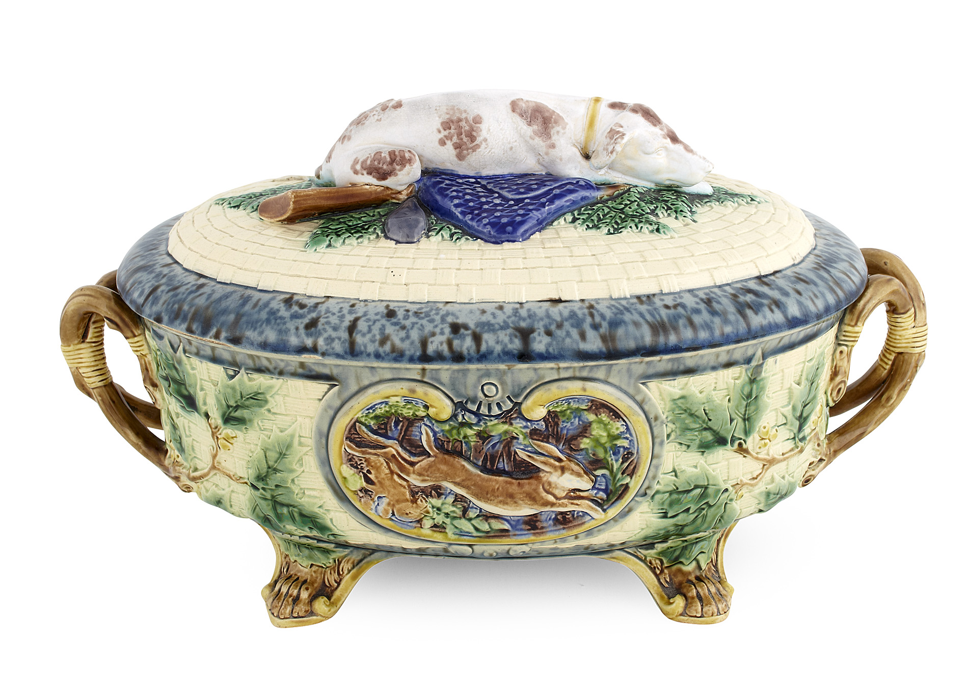 MINTON MAJOLICA PIE DISH AND COVER