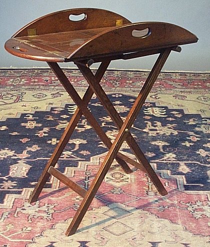 A folding mahogany butlers tray